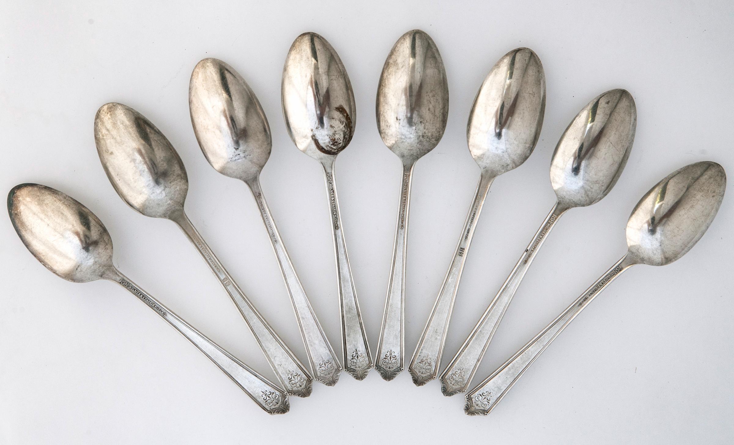 Aesthetic Movement Set of Eight Holmes & Edwards Tablespoons in 