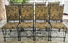 Set of Eight Ilana Goor Forged Iron Dining Chairs Mexico, Circa 1980s