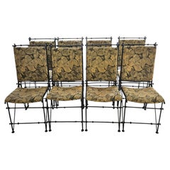 Set of Eight Ilana Goor Forged Iron Dining Chairs Mexico, Circa 1980s