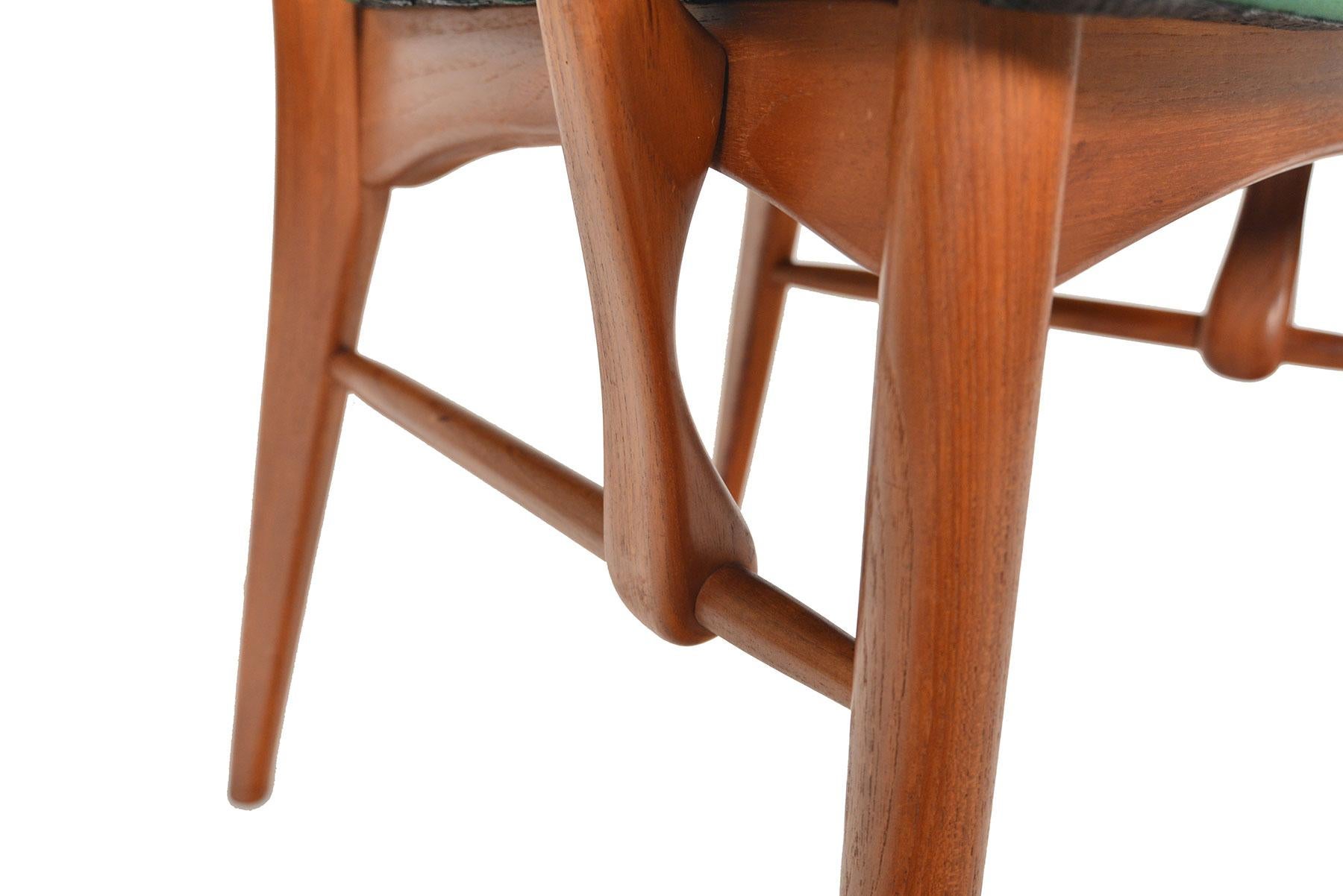 Set of Eight 'Ingrid' High Back Dining Chairs in Teak 5