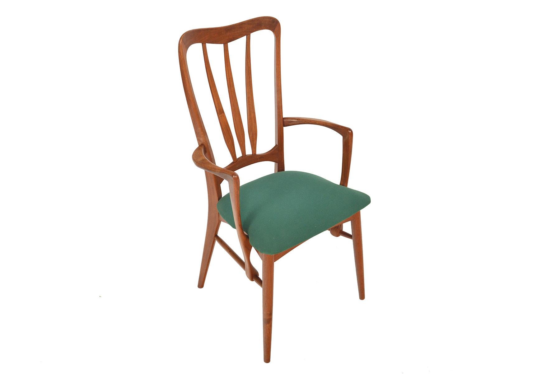 Set of Eight 'Ingrid' High Back Dining Chairs in Teak 2