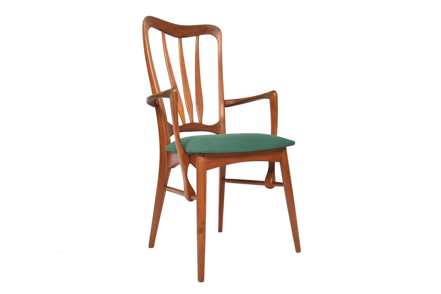 Set of Eight 'Ingrid' High Back Dining Chairs in Teak 3