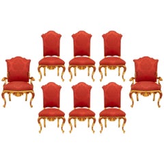 Antique Set Of Eight Italian 18th Century Venetian St. Dining Chairs