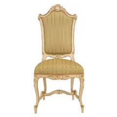 Set of Eight Italian 19th Century Patinated and Giltwood Venetian Dining Chairs