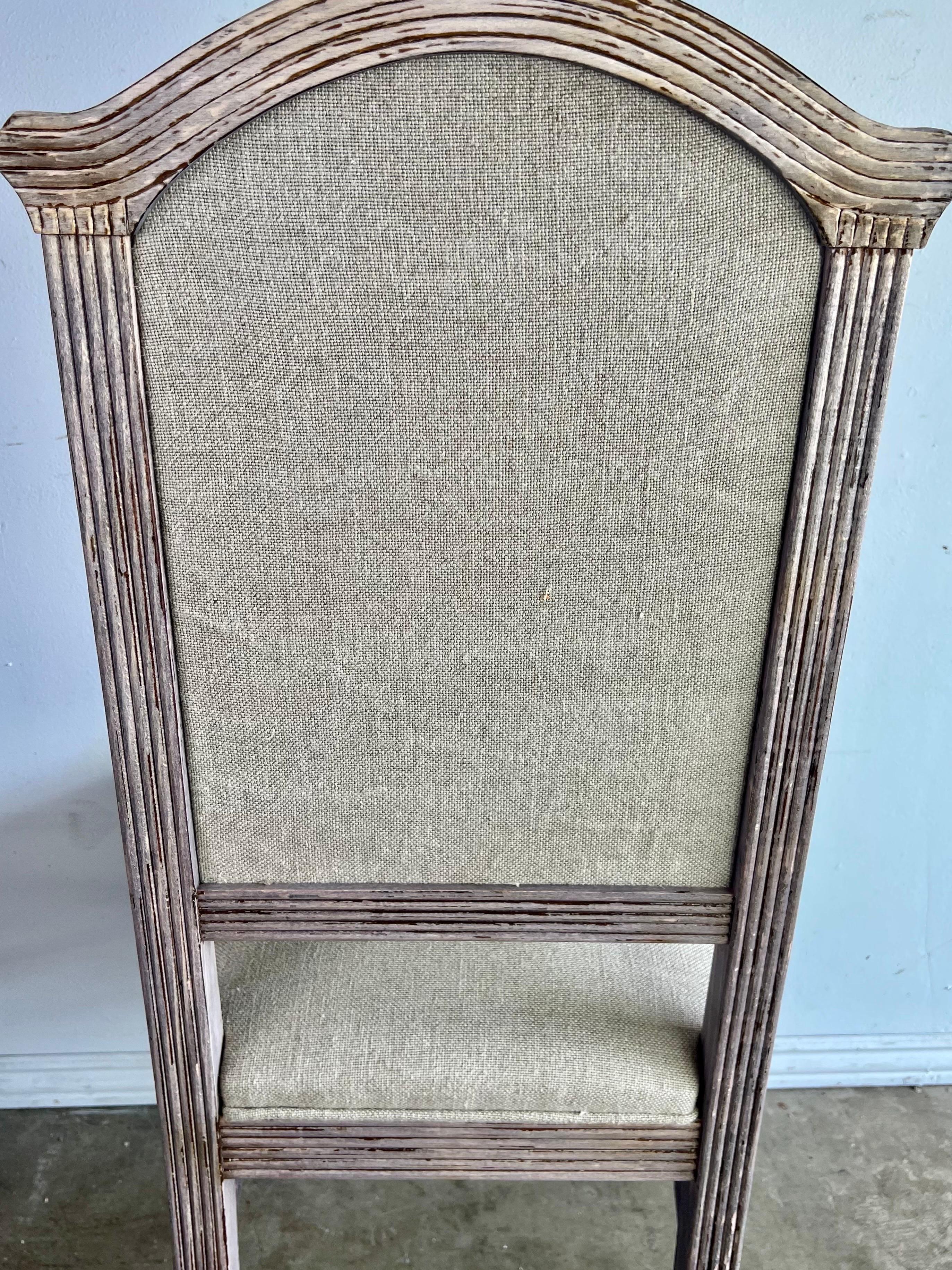 Set of Eight Italian Bleached Dining Chairs C. 1900's For Sale 7