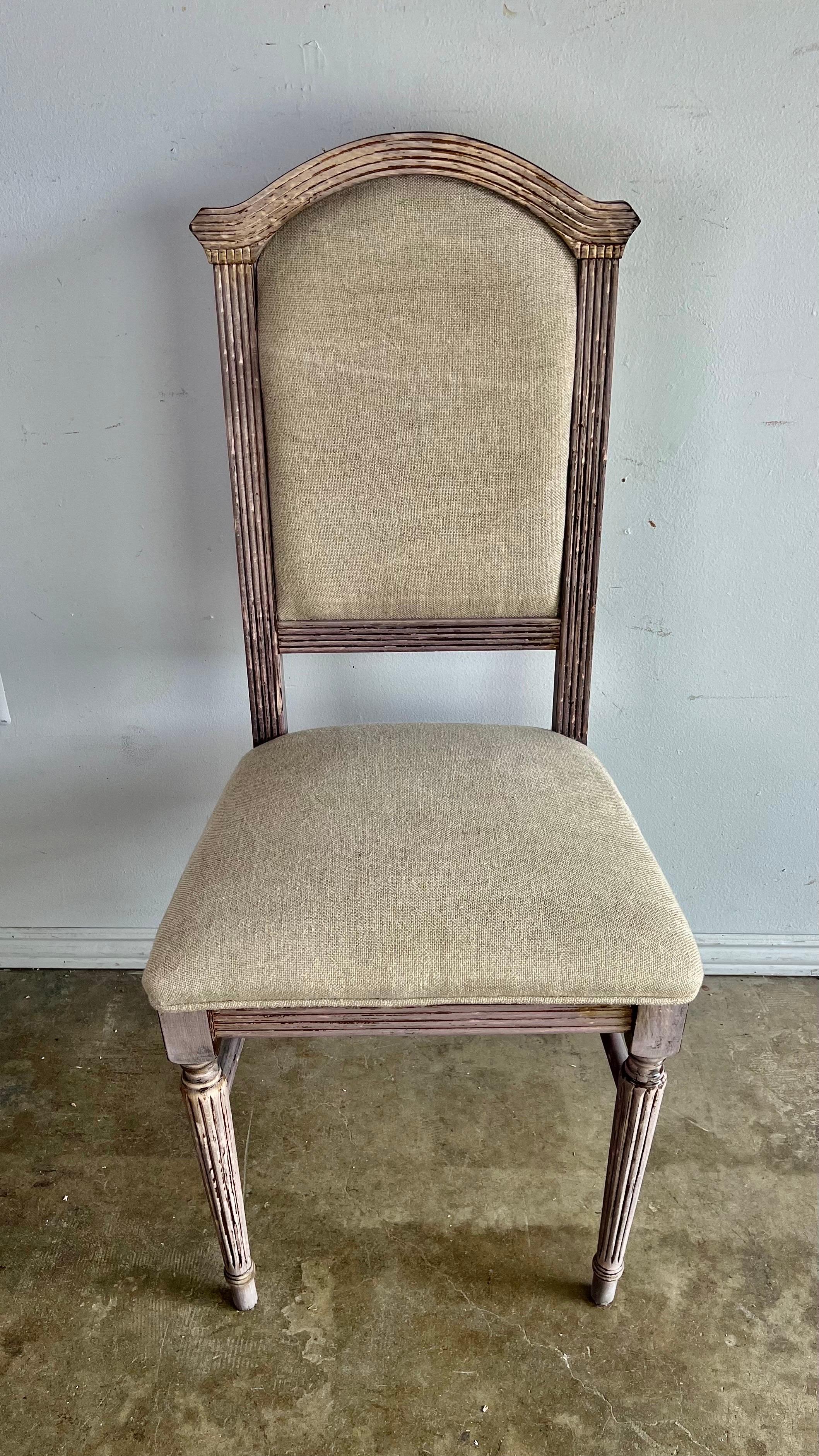 20th Century Set of Eight Italian Bleached Dining Chairs C. 1900's For Sale
