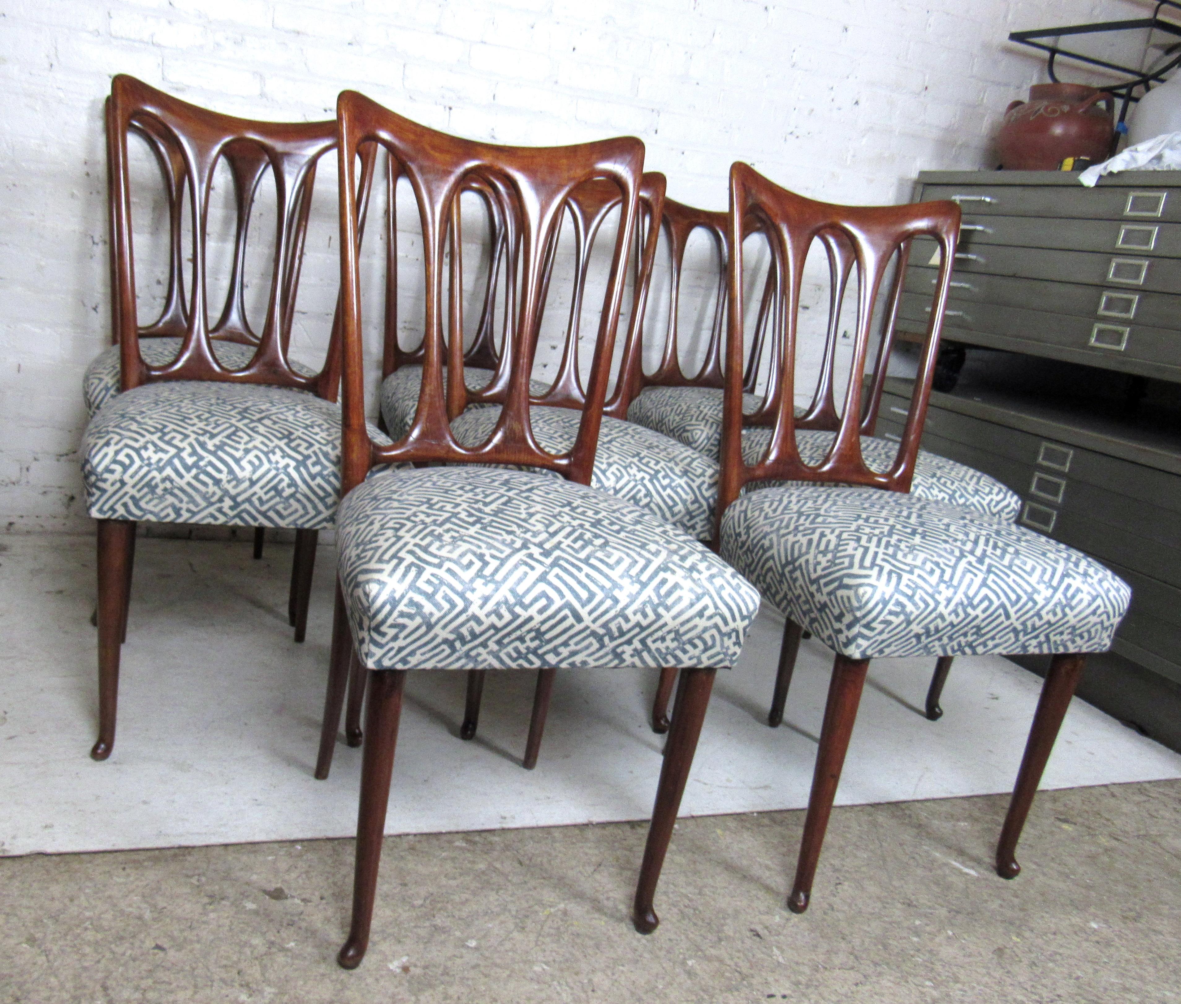 Mid-20th Century Set of Eight Italian Dining Chairs
