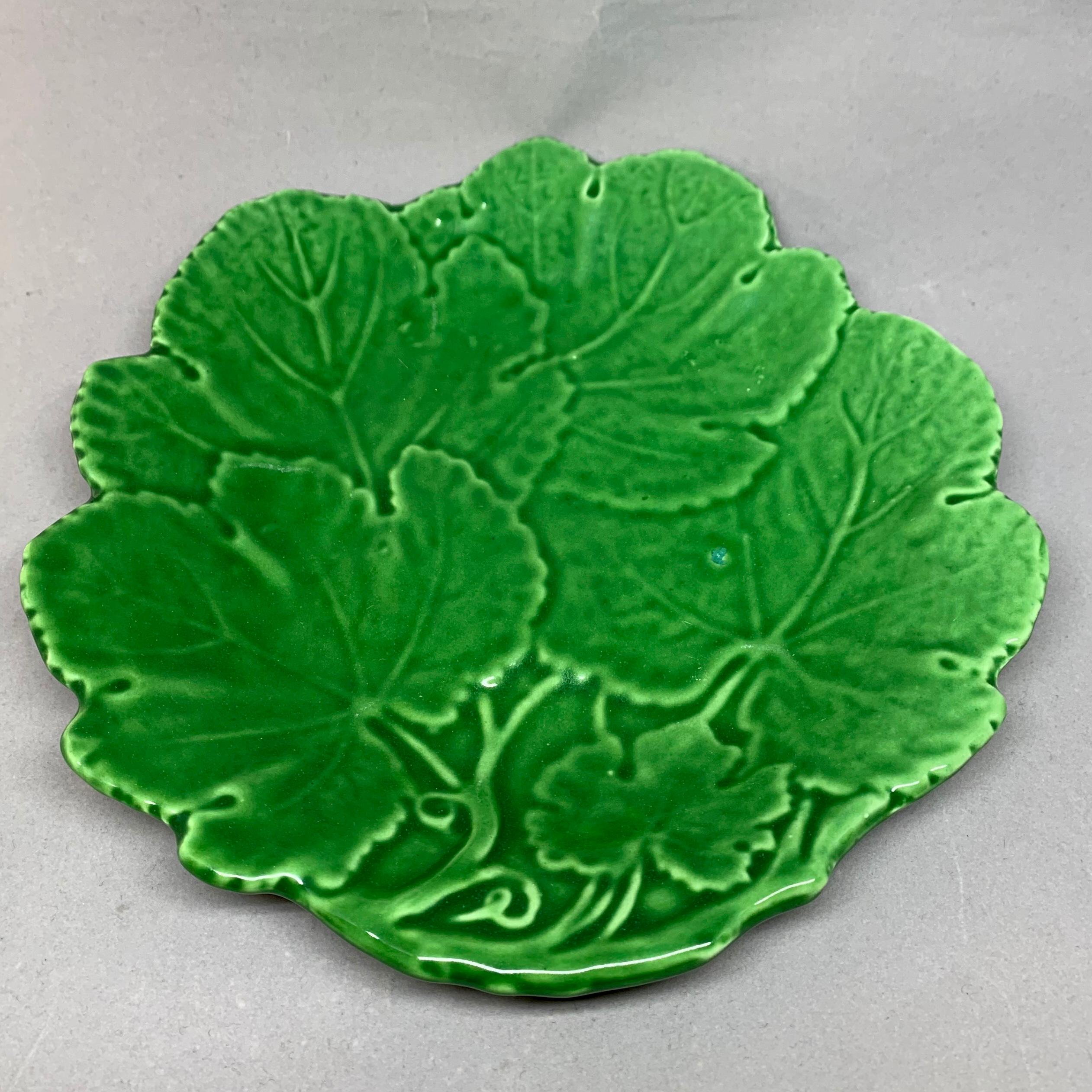 Set of Eight Italian Green Leaf Plates 1