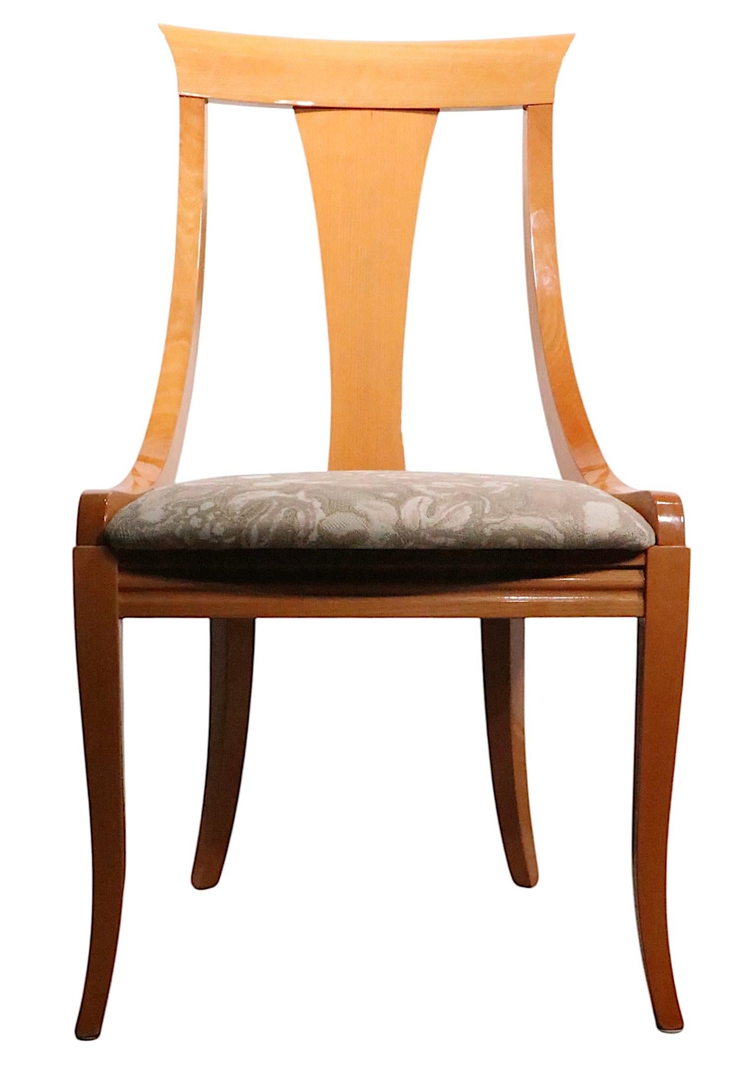 Conjunto de ocho sillas de comedor italianas Klismos de Pietro Costantini para Ello en venta 4