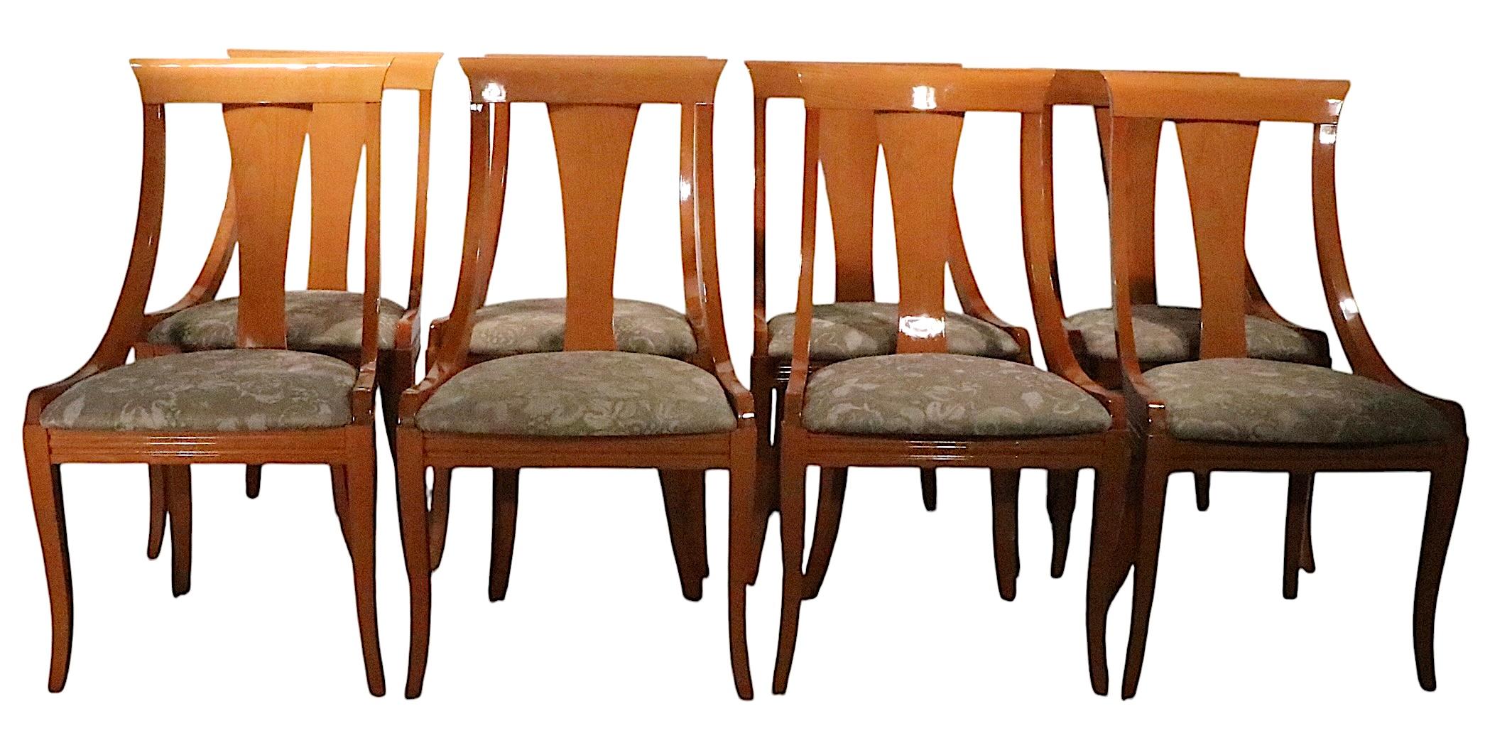 Conjunto de ocho sillas de comedor italianas Klismos de Pietro Costantini para Ello en venta 7