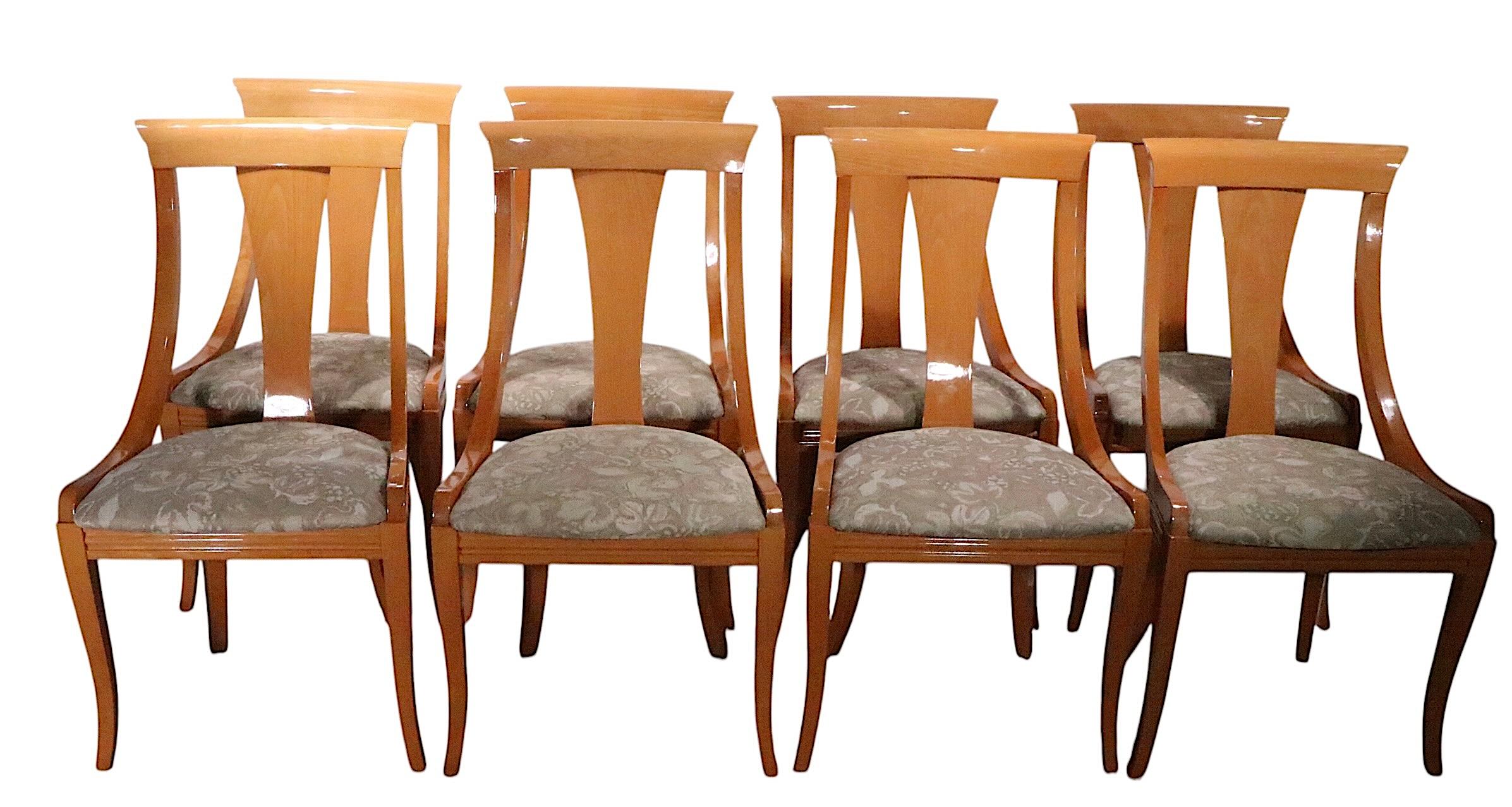 Conjunto de ocho sillas de comedor italianas Klismos de Pietro Costantini para Ello en venta 8