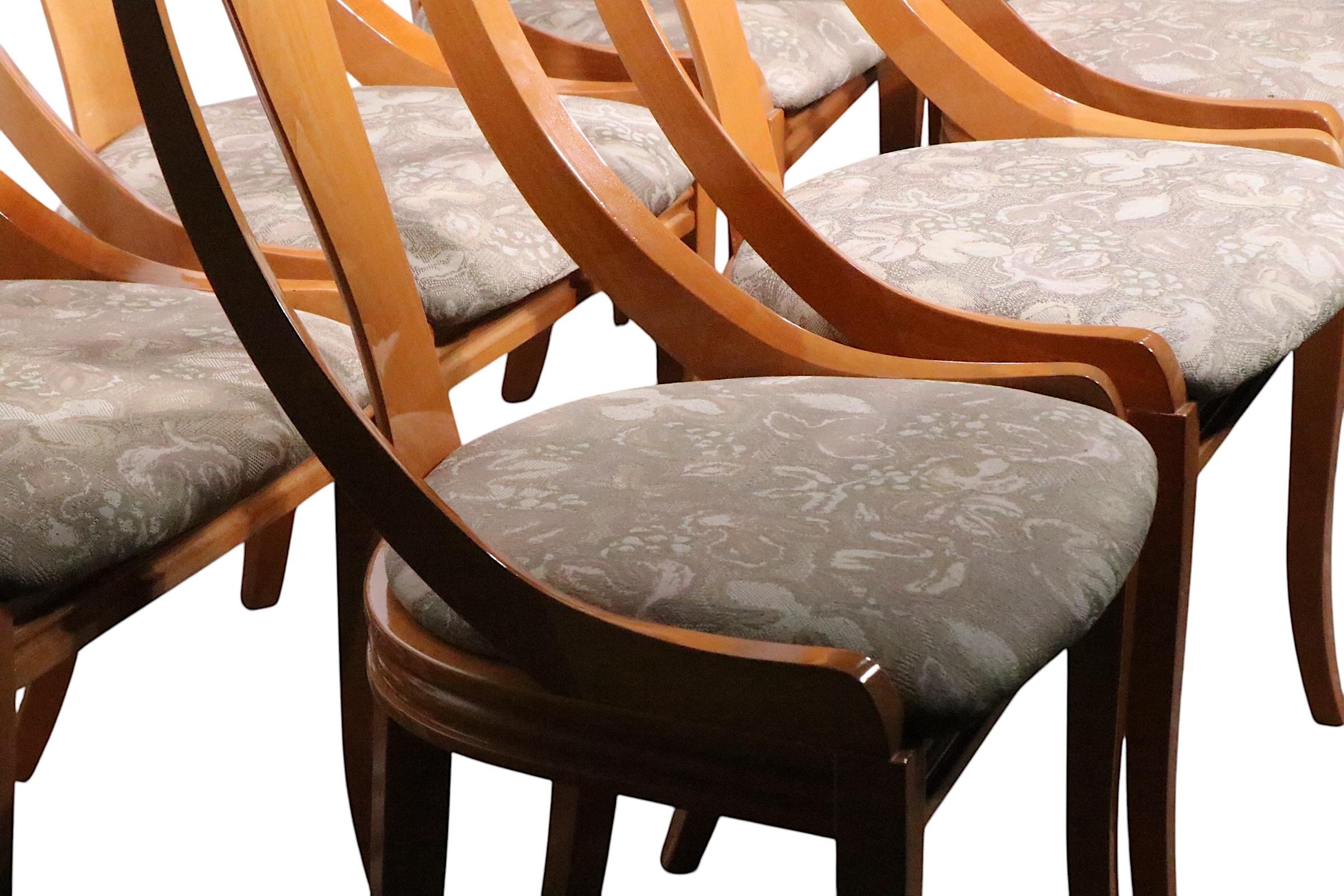 Conjunto de ocho sillas de comedor italianas Klismos de Pietro Costantini para Ello en venta 10