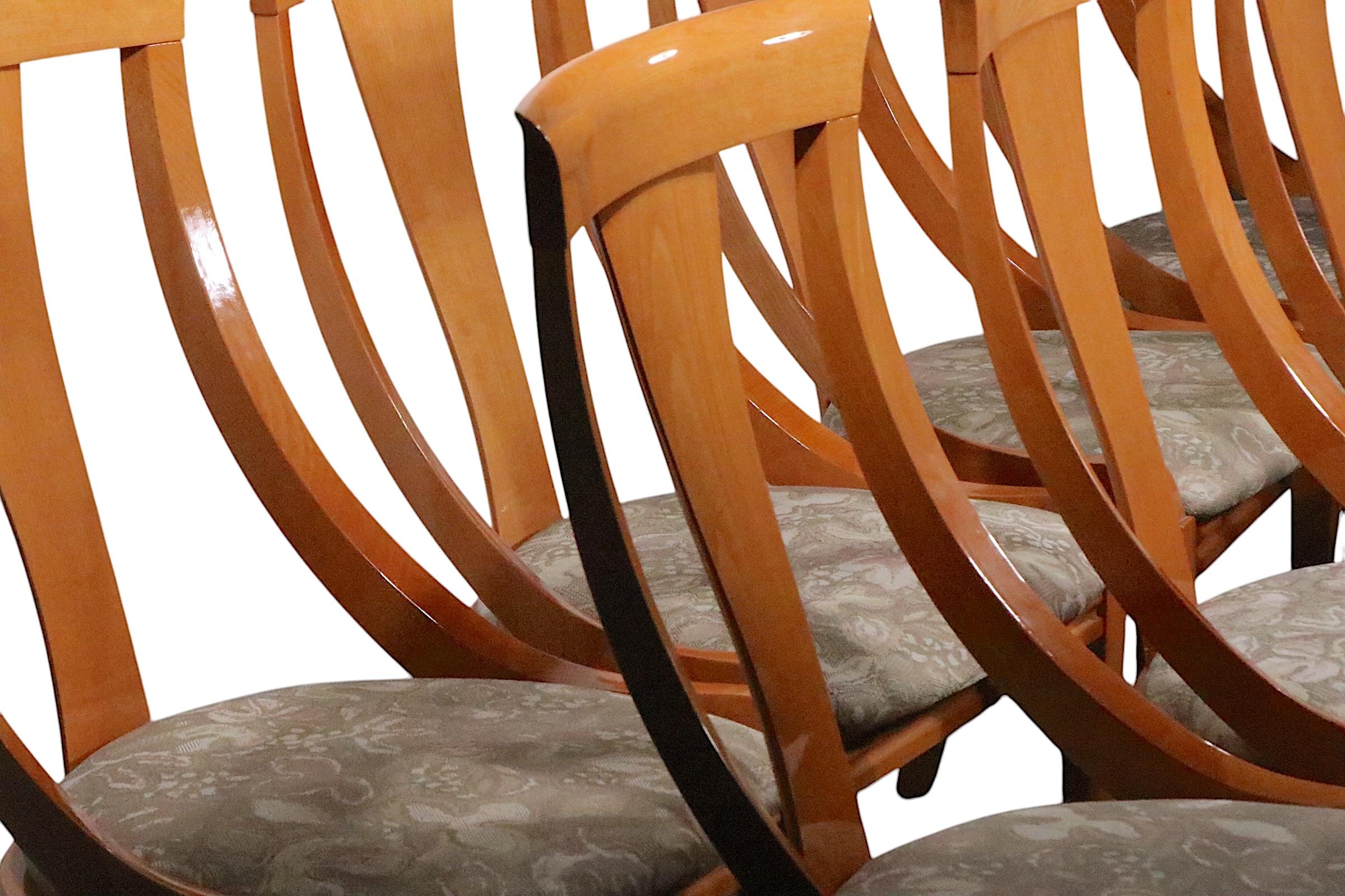 Conjunto de ocho sillas de comedor italianas Klismos de Pietro Costantini para Ello en venta 11