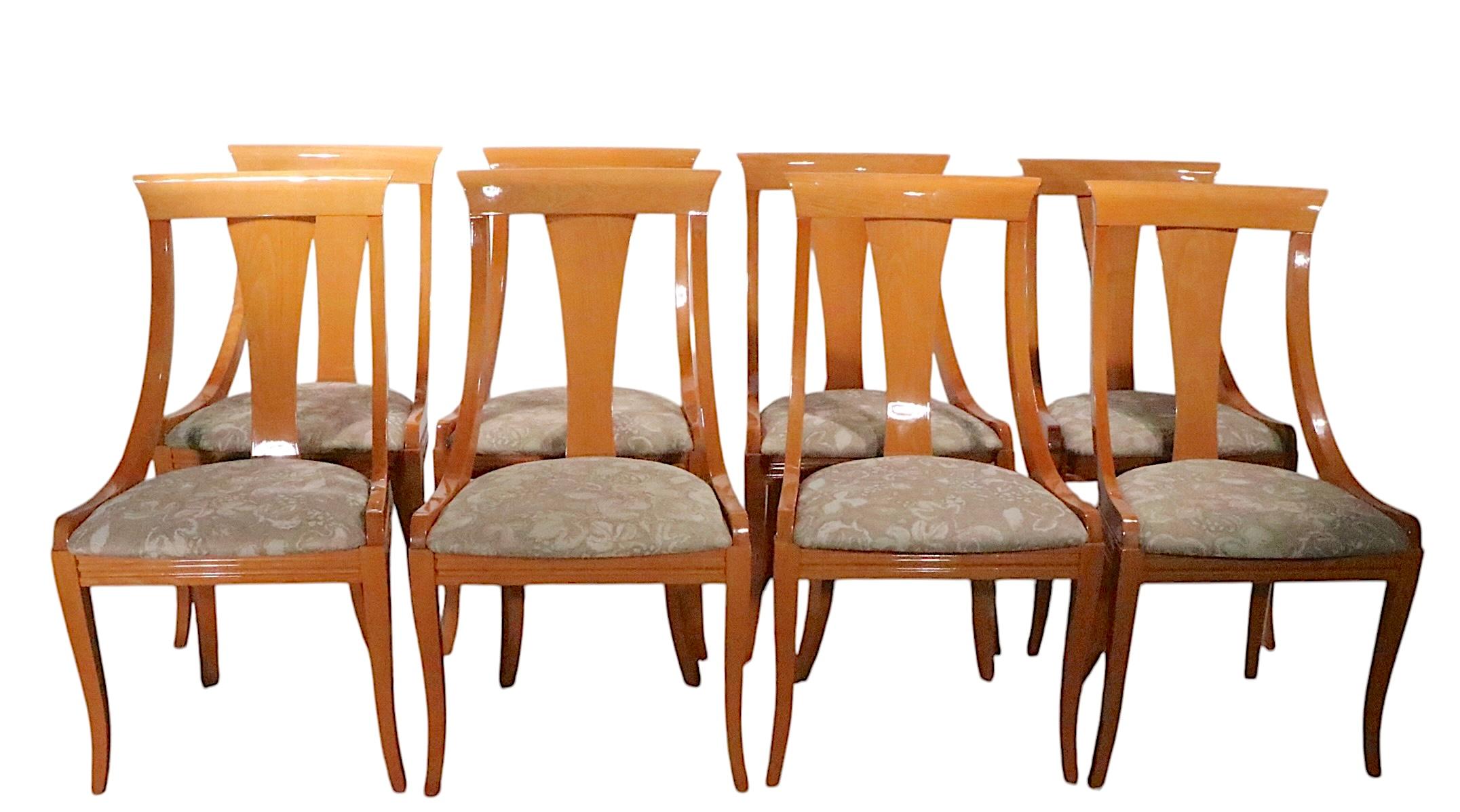 Conjunto de ocho sillas de comedor italianas Klismos de Pietro Costantini para Ello en venta 13