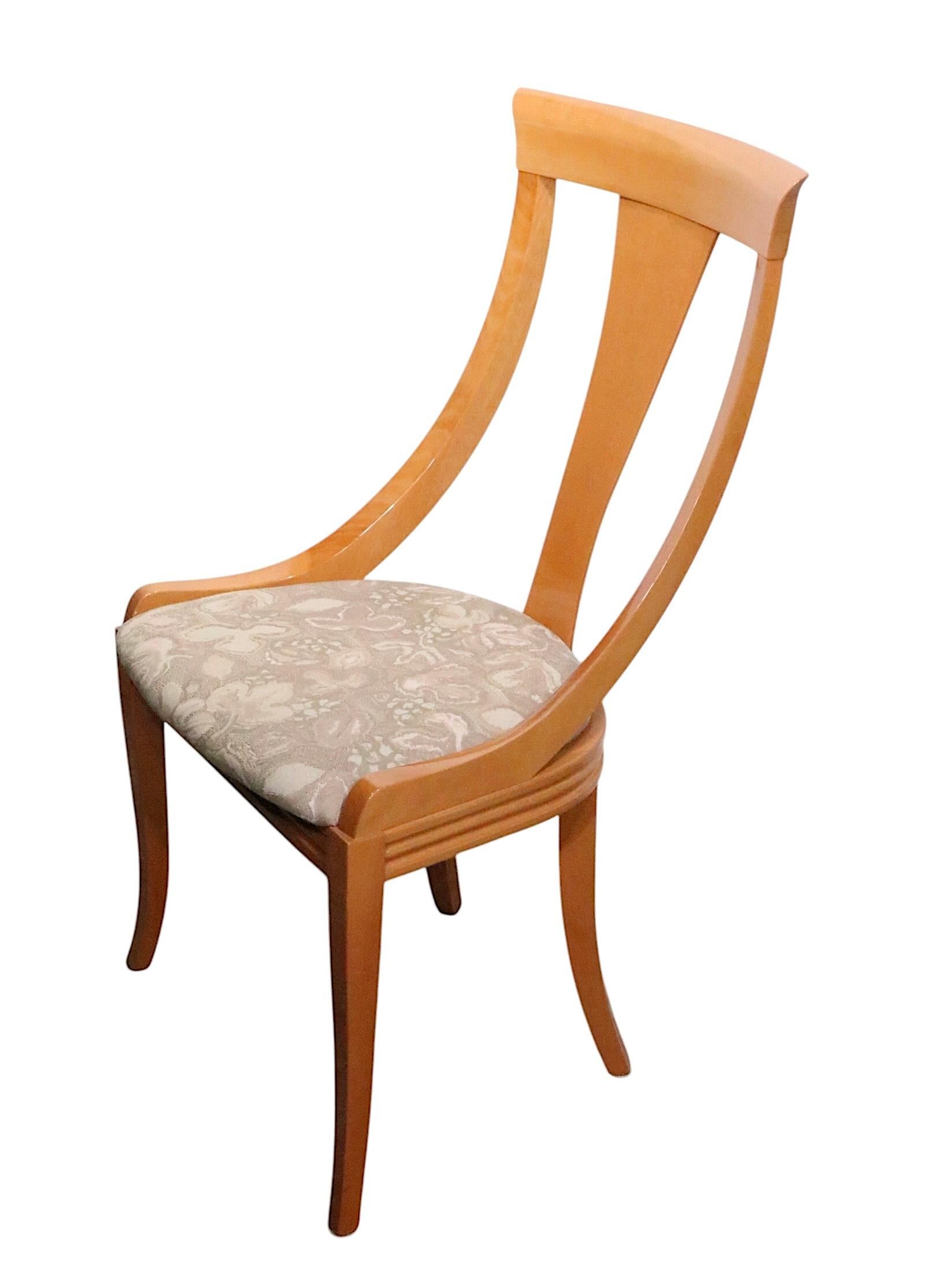 Conjunto de ocho sillas de comedor italianas Klismos de Pietro Costantini para Ello en Bueno estado para la venta en New York, NY