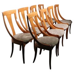 Conjunto de ocho sillas de comedor italianas Klismos de Pietro Costantini para Ello
