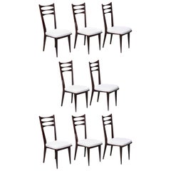 Set of Eight Italian Midcentury Dinning Chairs