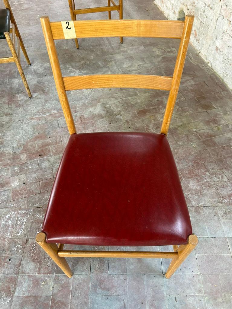Leather Leggera Mid Century Dining Chair by Gio Ponti for Cassina For Sale