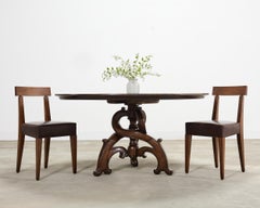 Satz von acht italienischen Promemoria zugeschriebenen Leder-Esszimmerstühlen