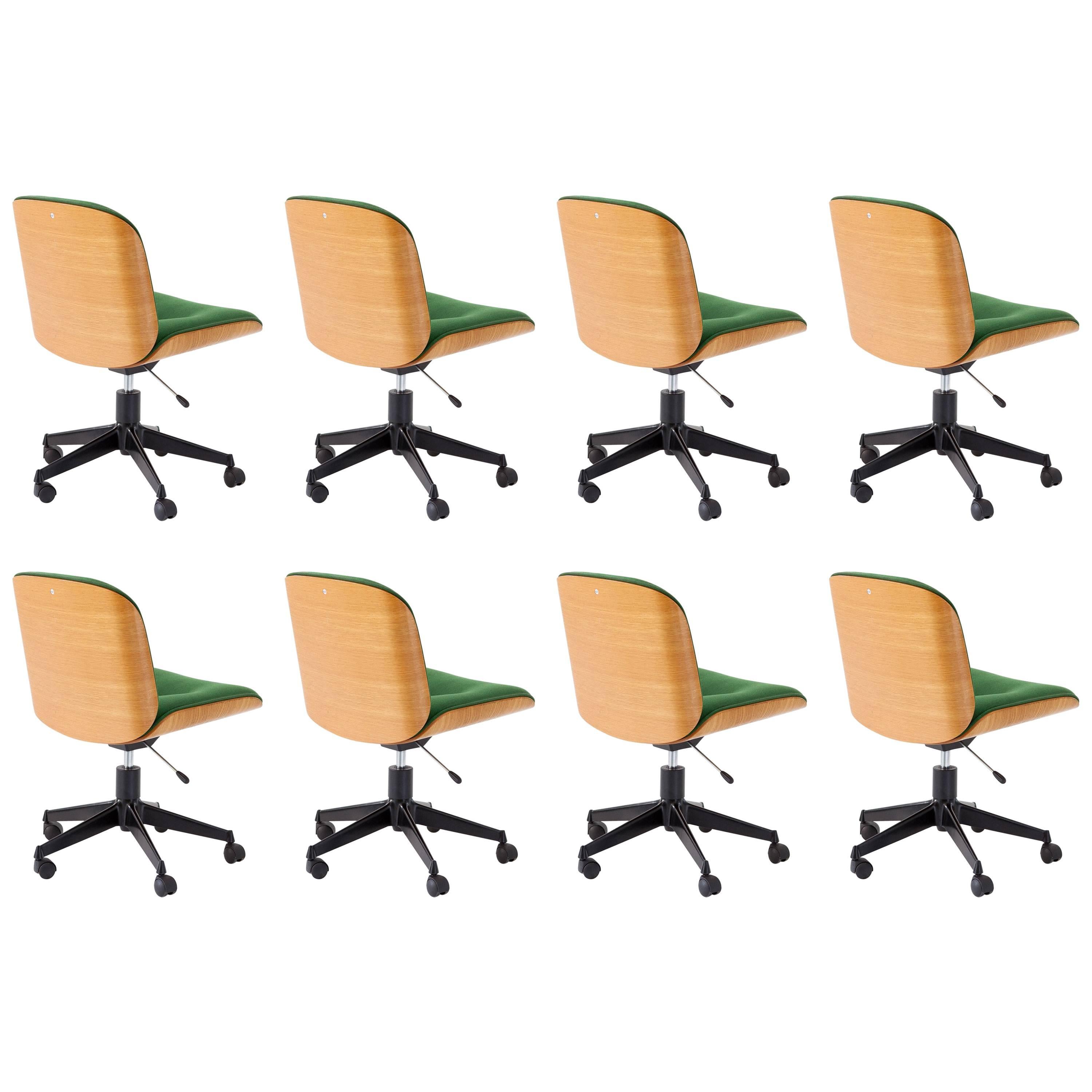 Set of Eight Italian Swivel Chairs by Ico Parisi for MIM Roma, 1960s