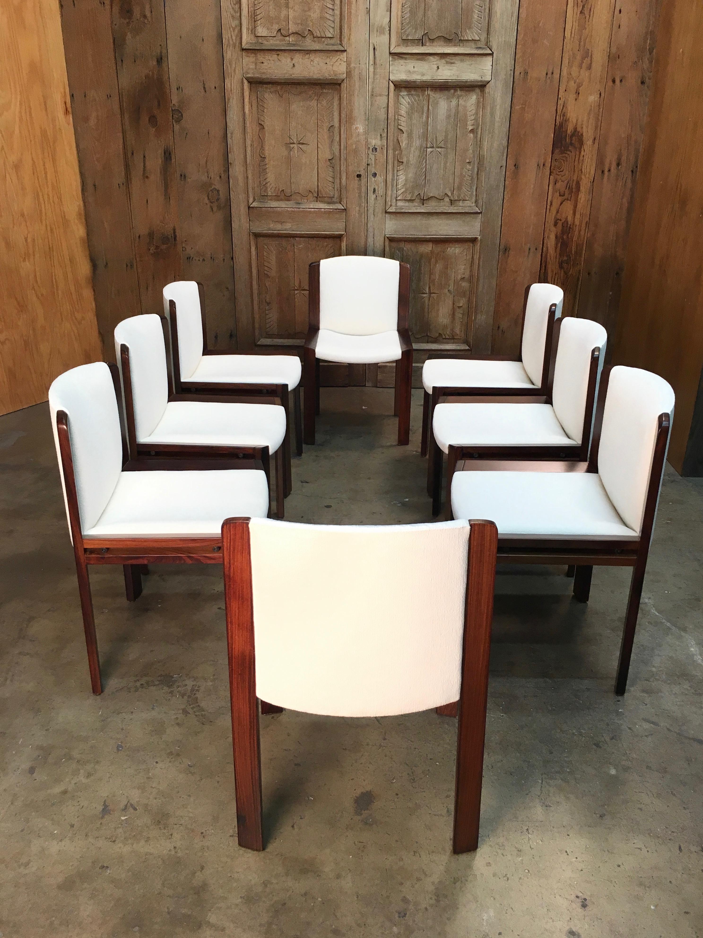 Mid-Century Modern Set of Eight Joe Colombo '300' Dining Chairs for Pozzi