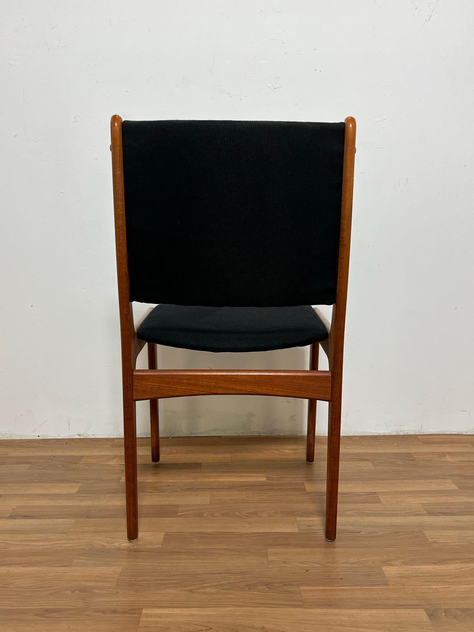 Upholstery Set of Eight Johannes Andersen Danish Teak Dining Chairs Circa 1960s