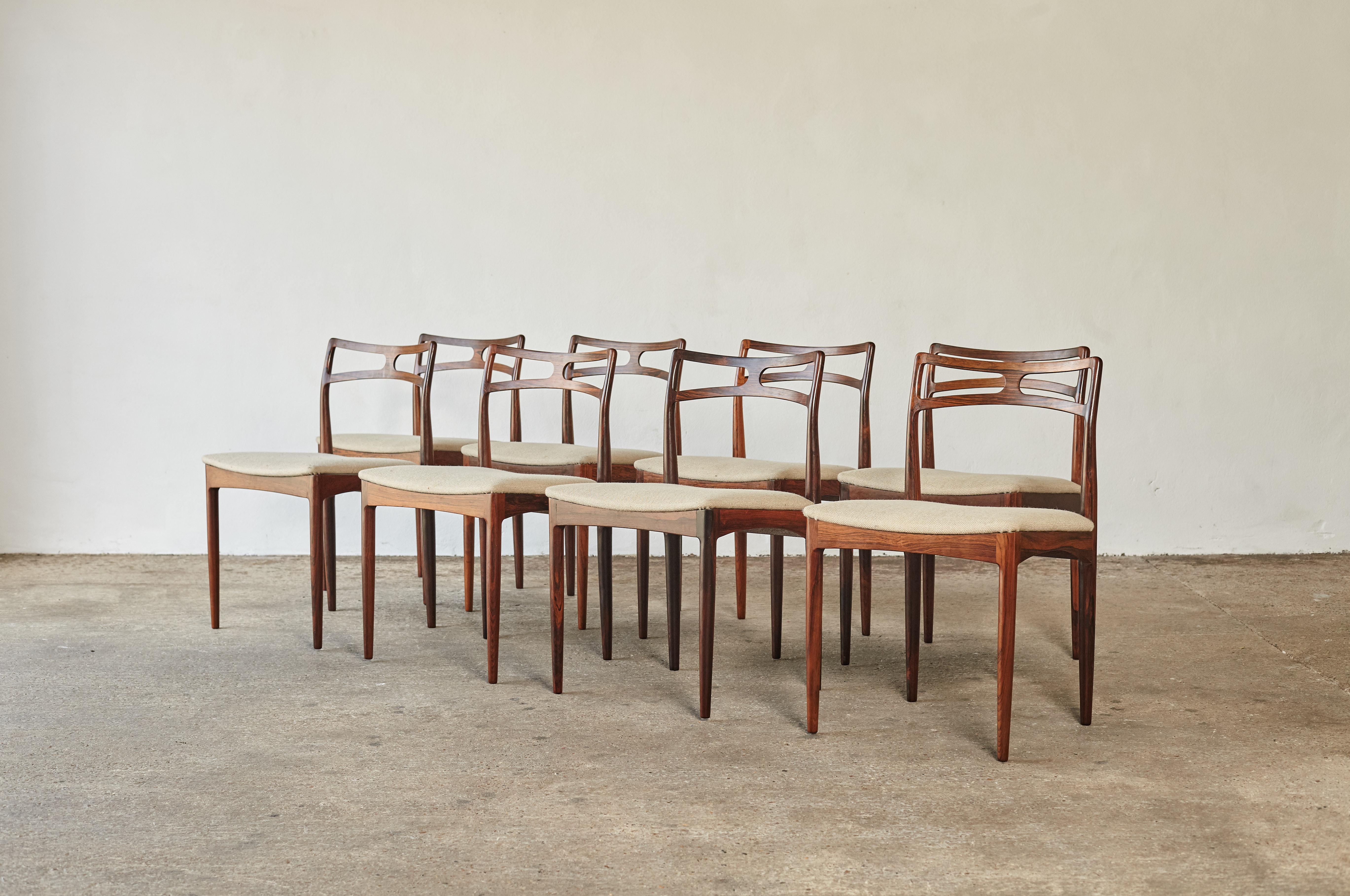 Danish Set of Eight Johannes Andersen Model #94 Rosewood Dining Chairs, Denmark, 1960s