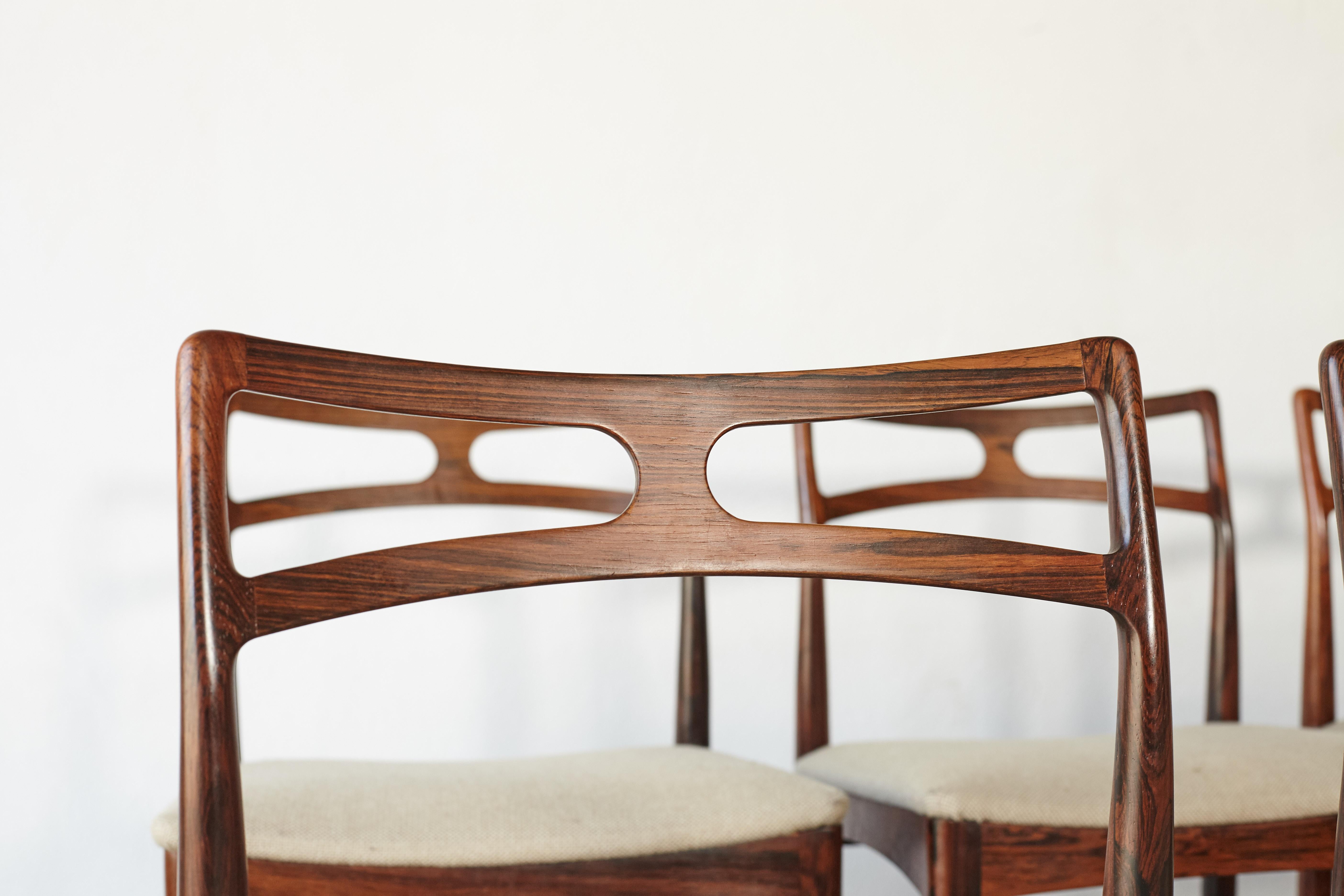 20th Century Set of Eight Johannes Andersen Model #94 Rosewood Dining Chairs, Denmark, 1960s