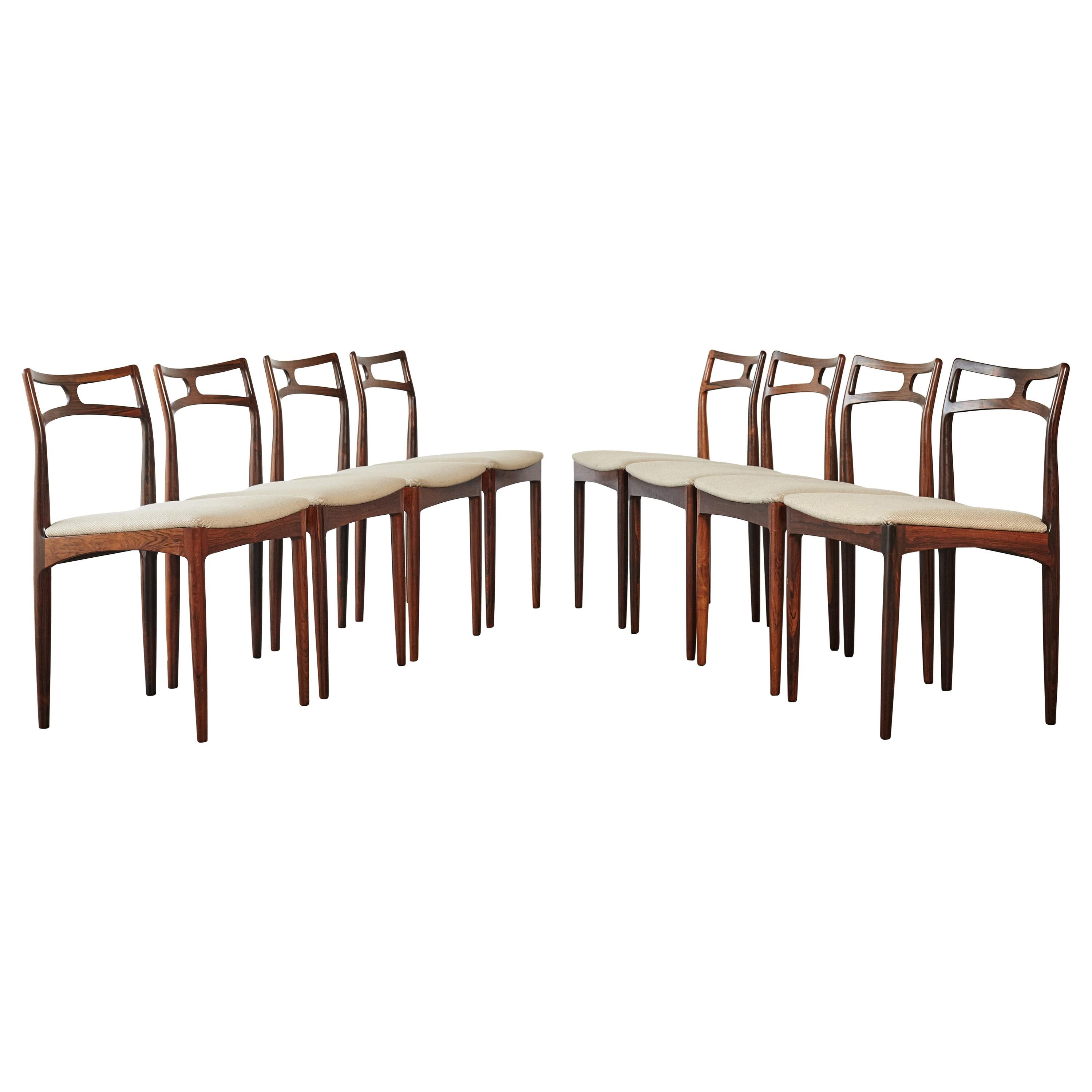 Set of Eight Johannes Andersen Model #94 Rosewood Dining Chairs, Denmark, 1960s