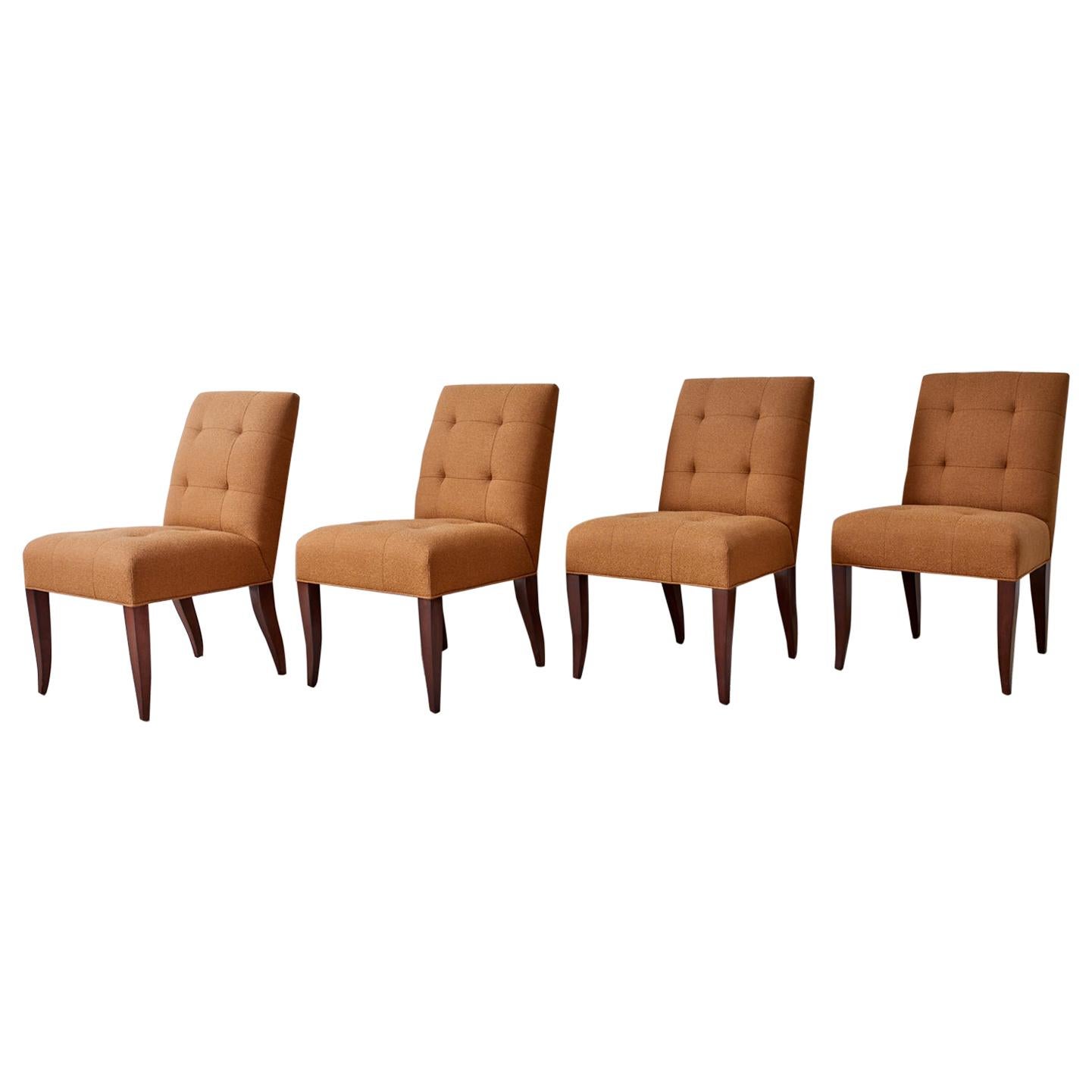 Stylish set of eight dining chairs by John Hutton for Donghia. 