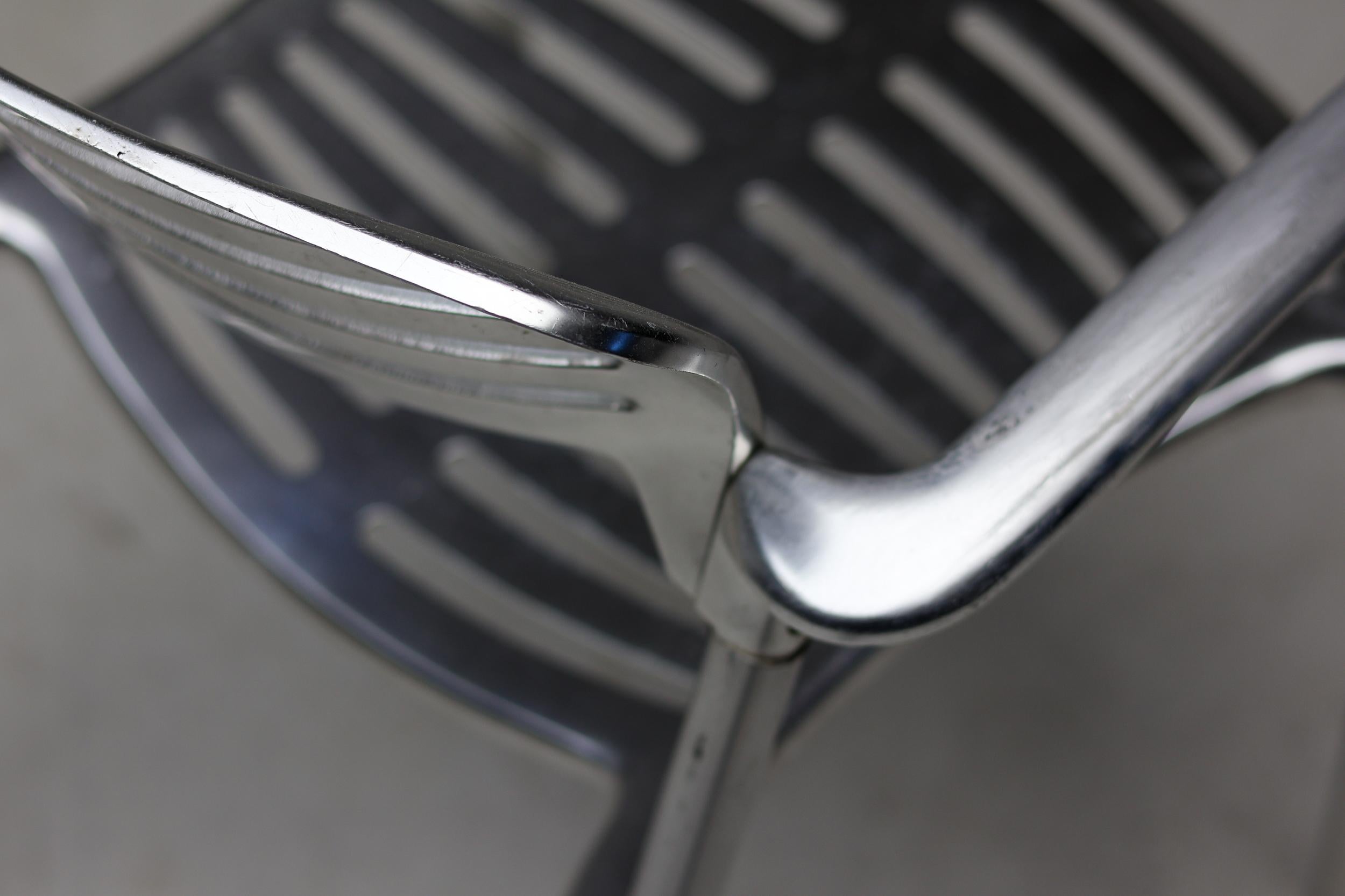 Set of Eight Jorge Pensi 'Toledo' Aluminum Armchairs In Good Condition In Dronten, NL
