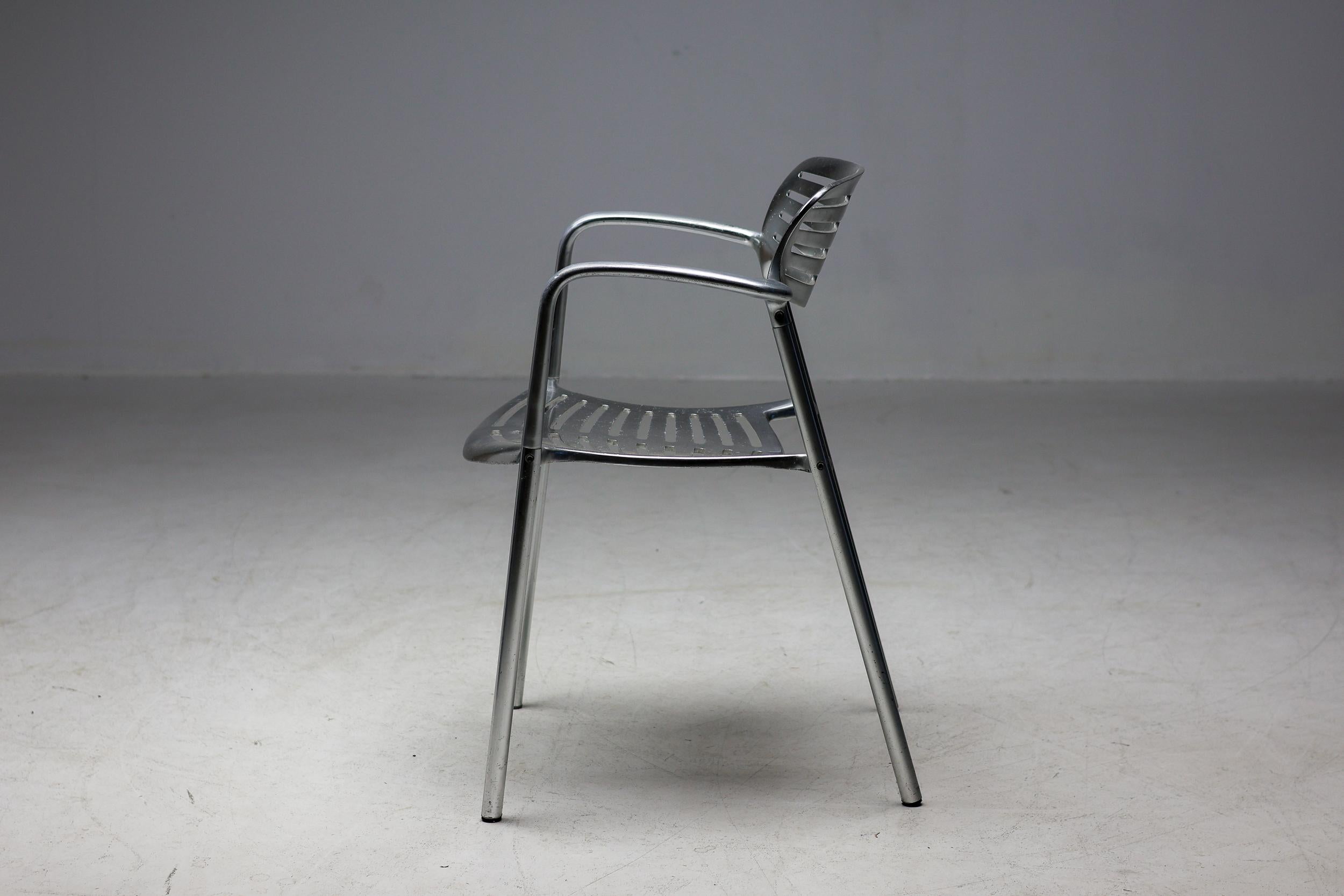 20th Century Set of Eight Jorge Pensi 'Toledo' Aluminum Armchairs