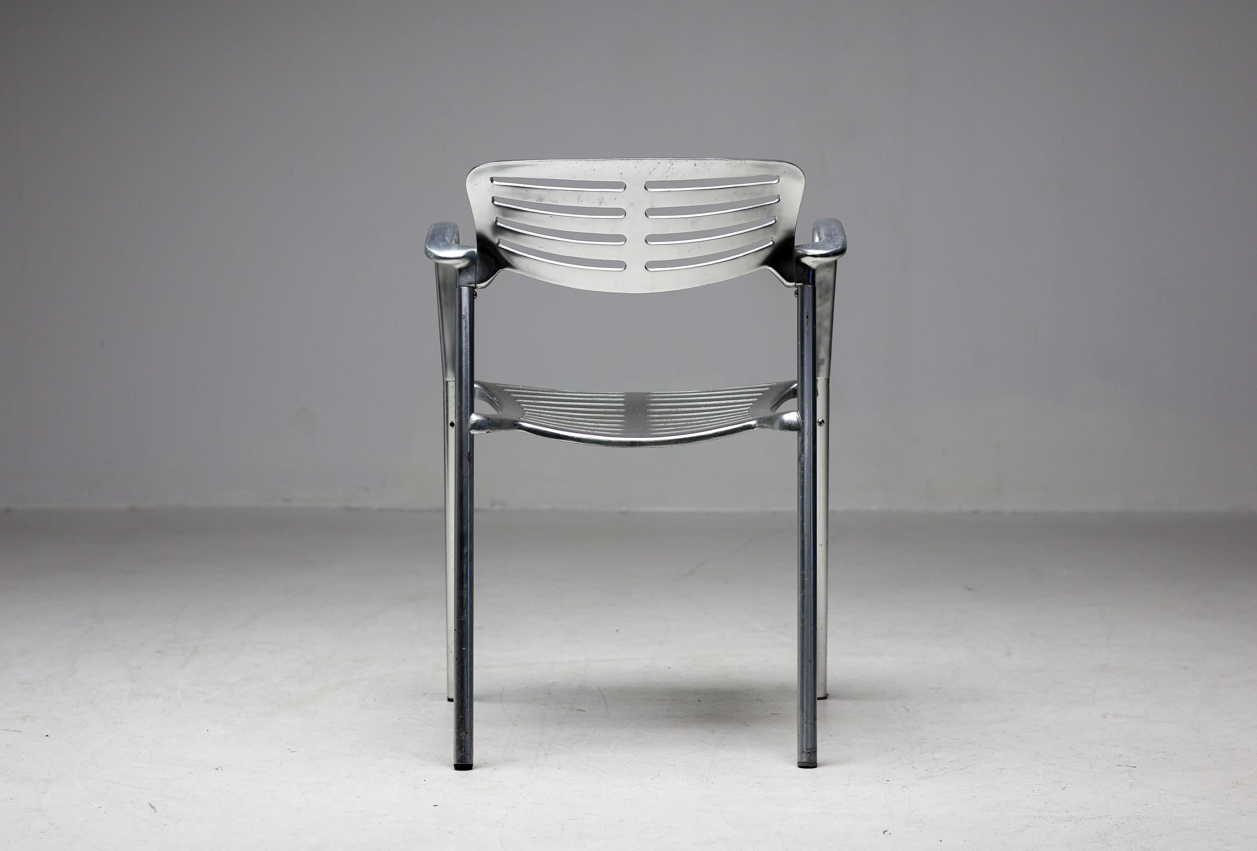 Set of Eight Jorge Pensi 'Toledo' Aluminum Armchairs 3