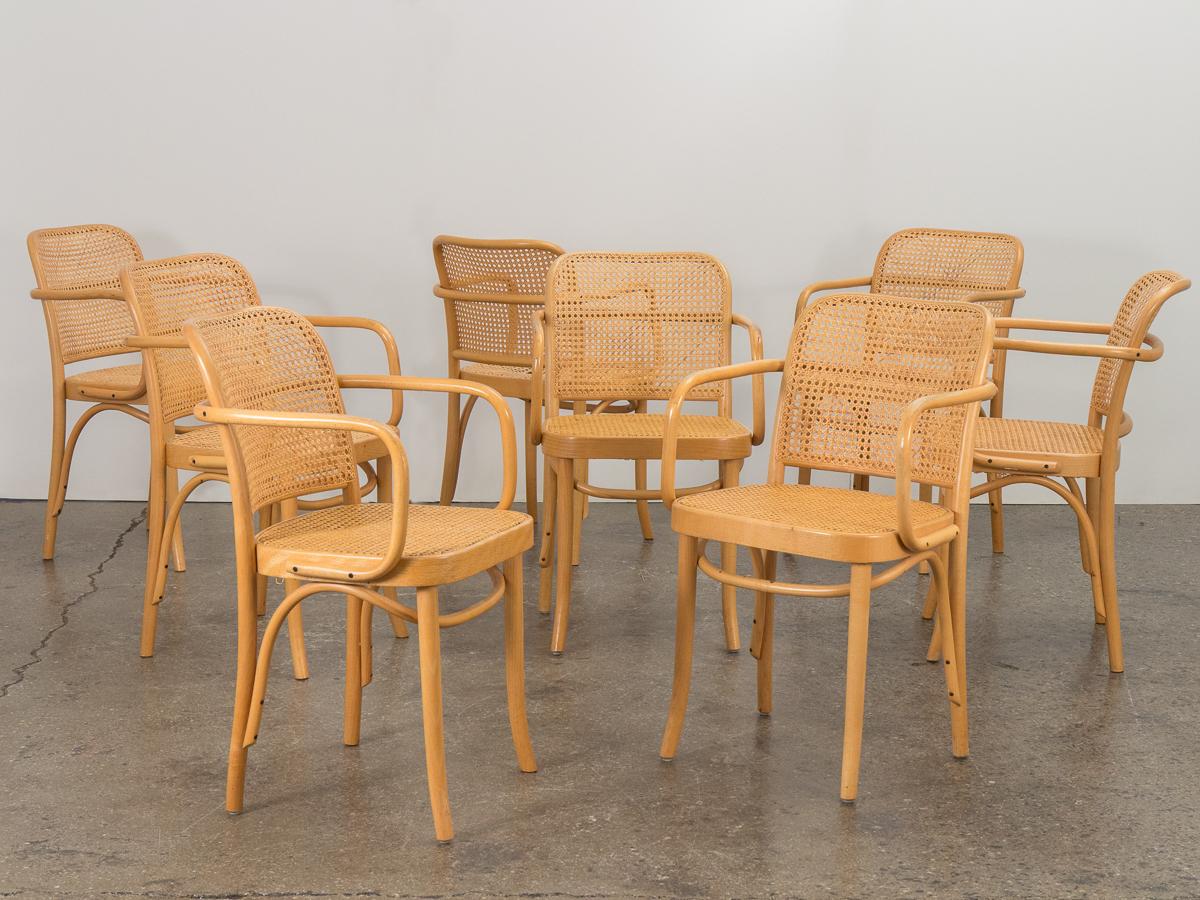 Polish Set of Eight Josef Hoffman Bentwood Chairs