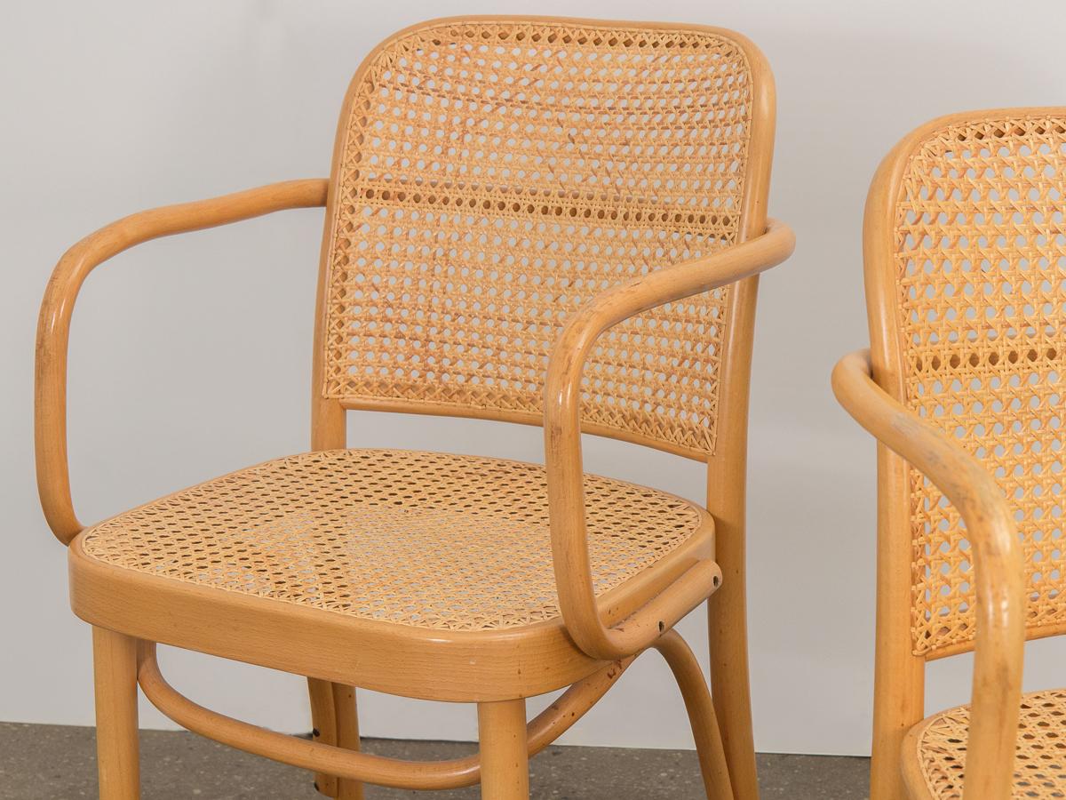 Woven Set of Eight Josef Hoffman Bentwood Chairs
