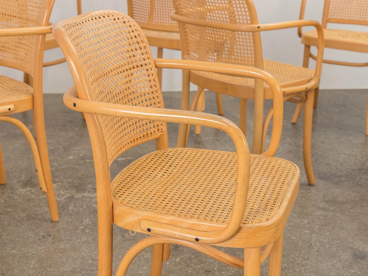 Cane Set of Eight Josef Hoffman Bentwood Chairs