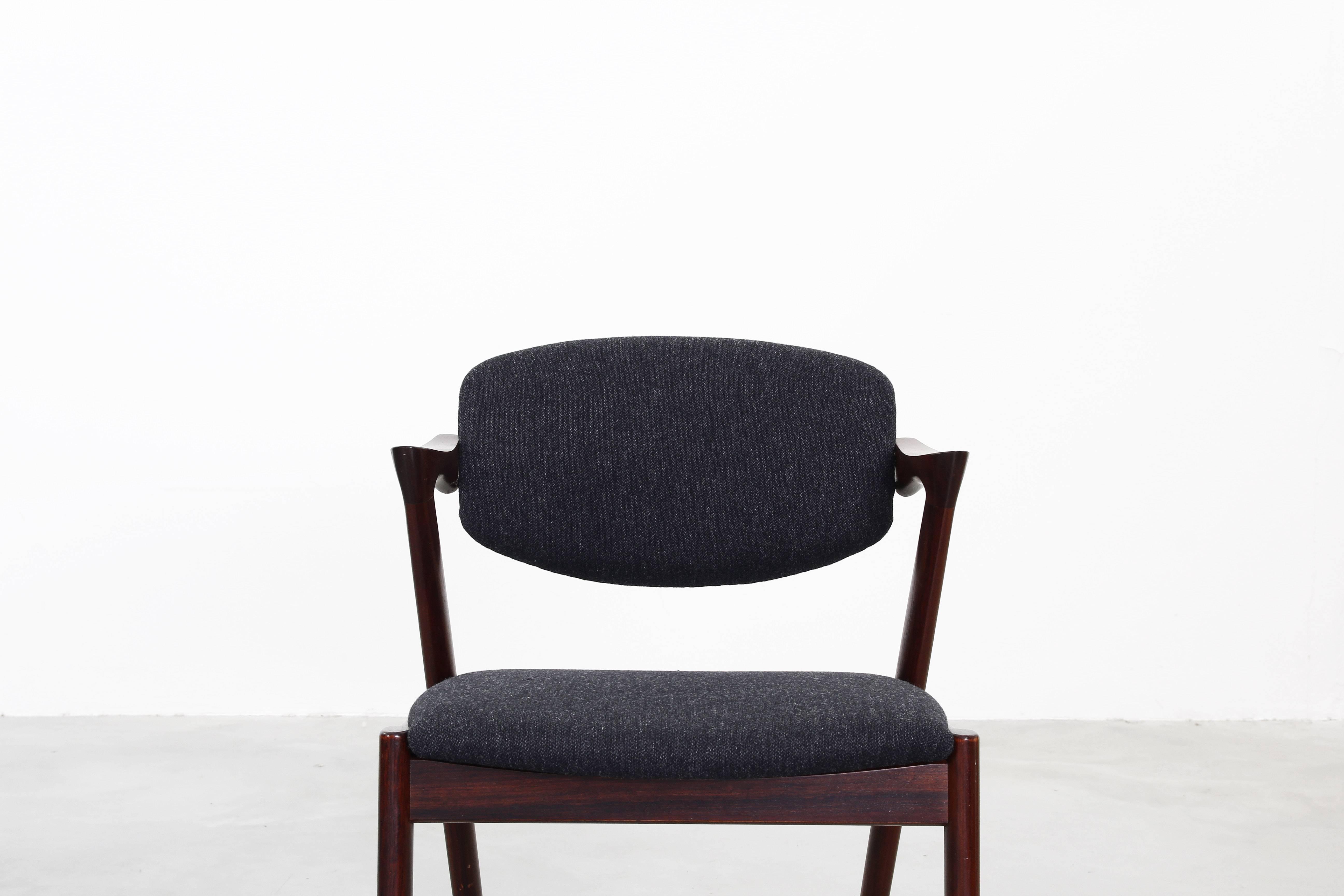 Set of eight Kai Kristiansen Dining Chairs Armchairs, S. Andersen New Upholstery 1