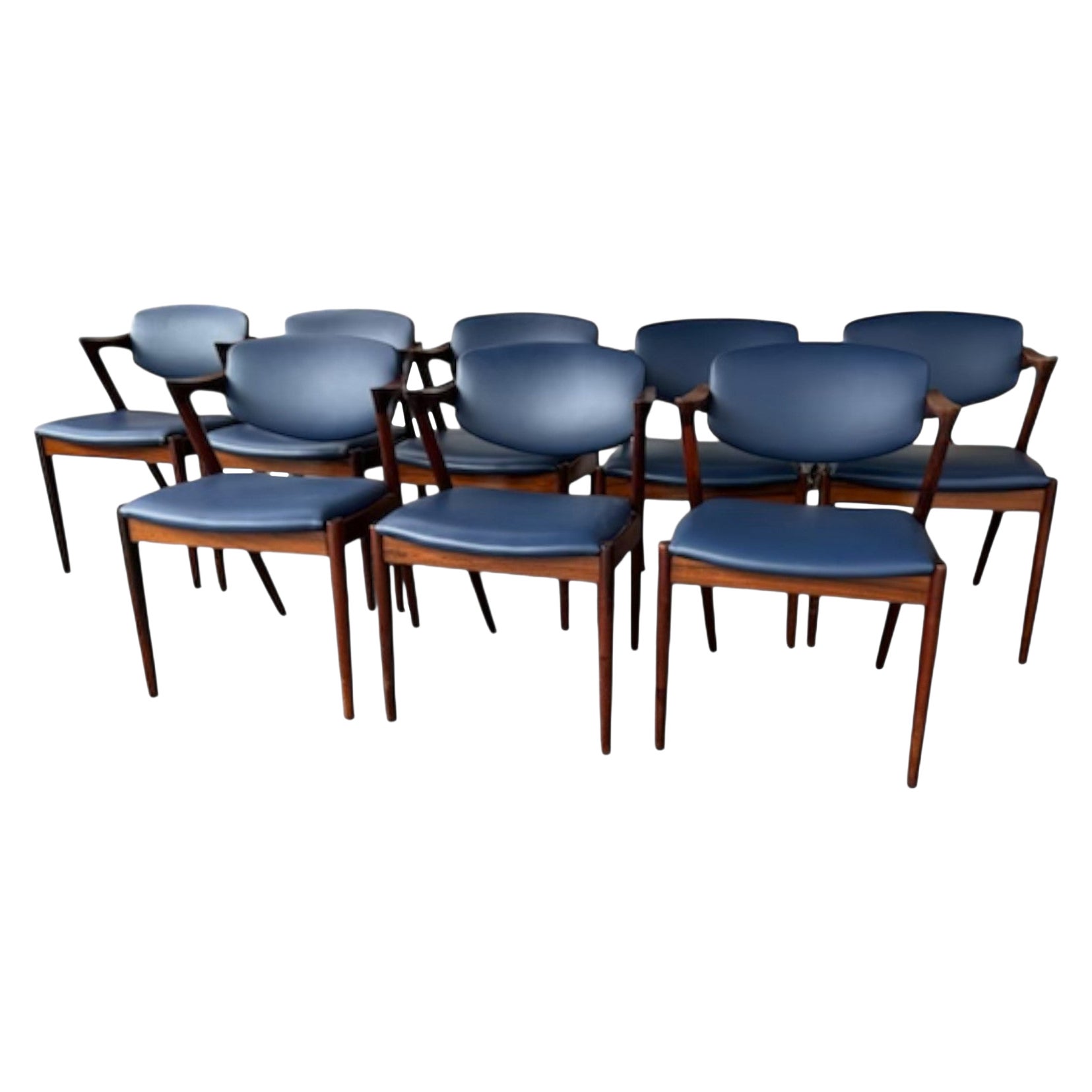 Set di otto sedie da pranzo Kai Kristiansen modello 42 in palissandro in vendita