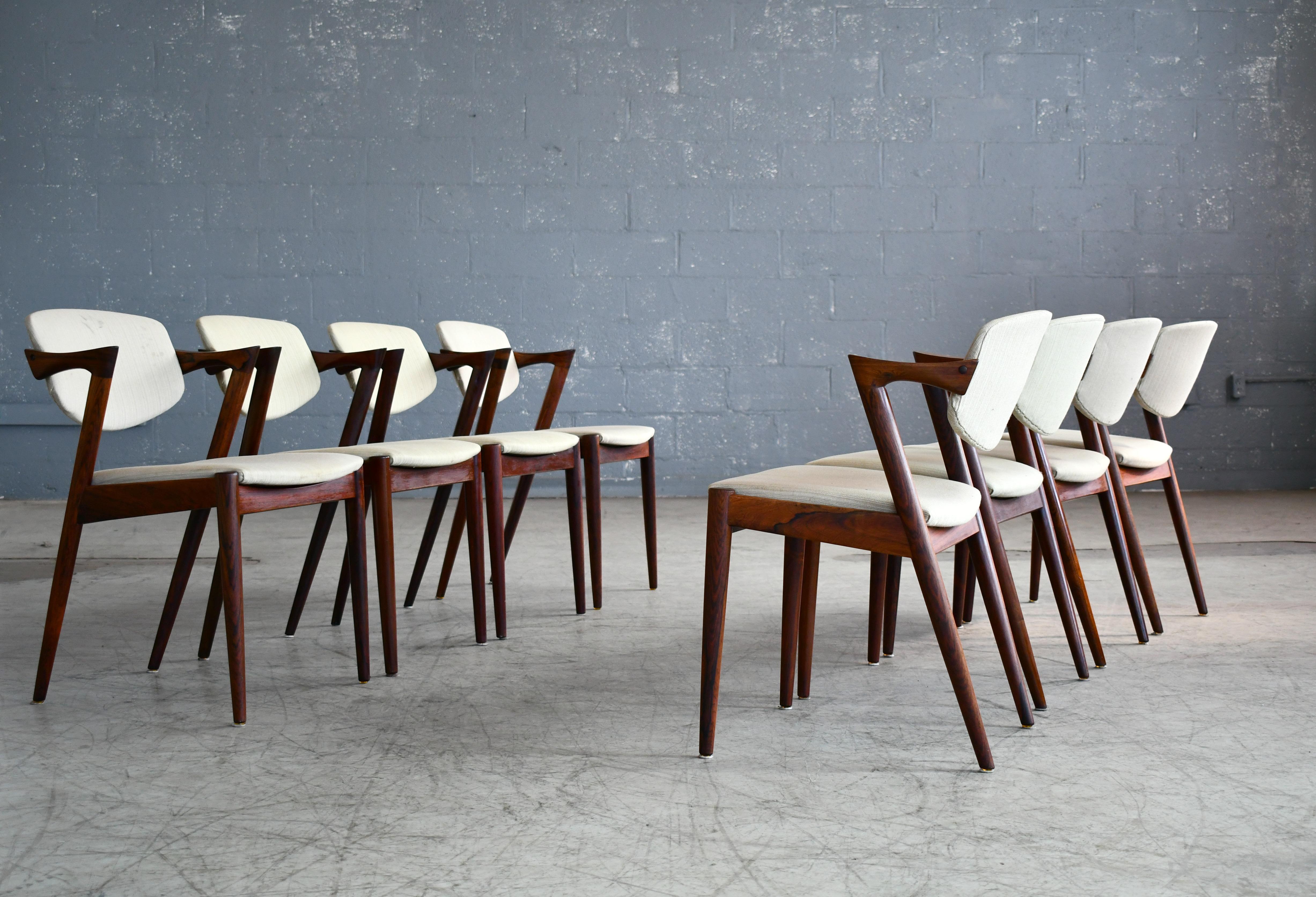 Set of eight model #42 dining chairs also known as the 
