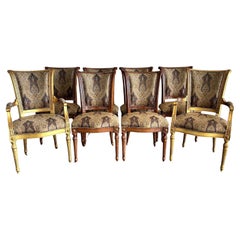 Satz von acht Karges-Esszimmerstühlen im Louis-XVI.-Stil