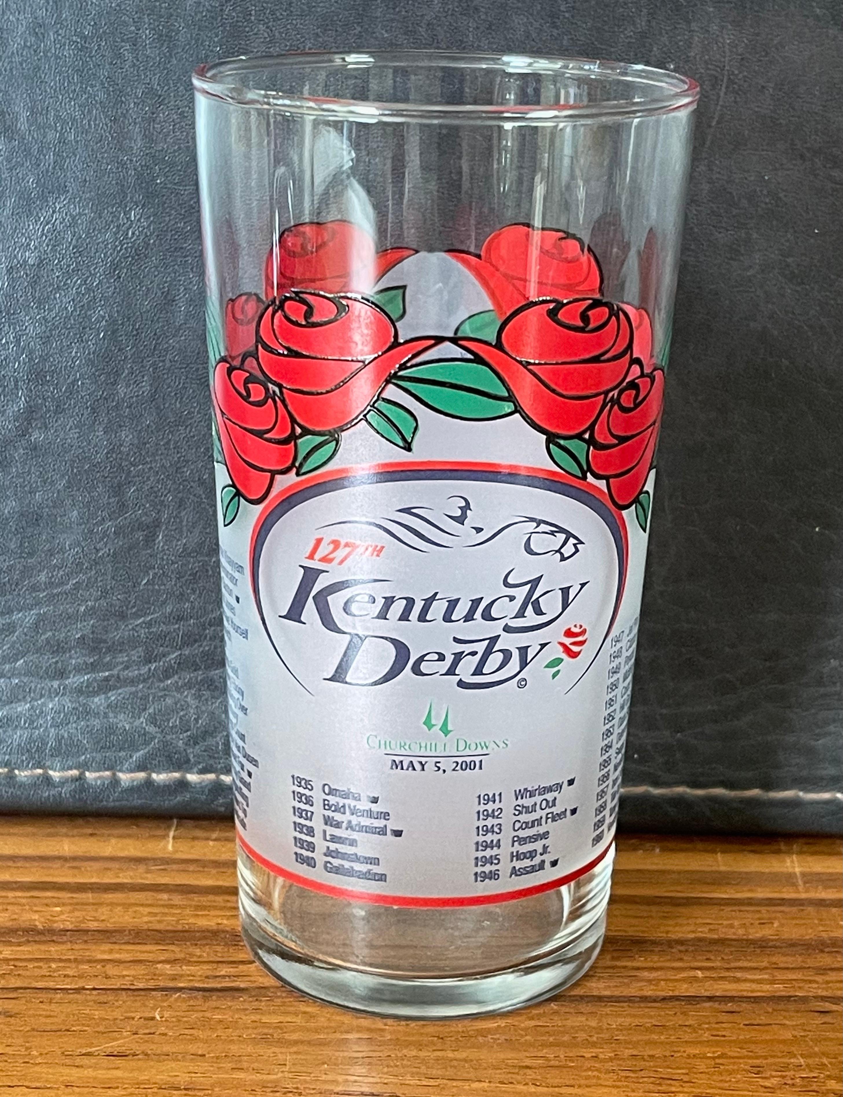 Kentucky Derby Glass 1982SouvenirRed Roses 
