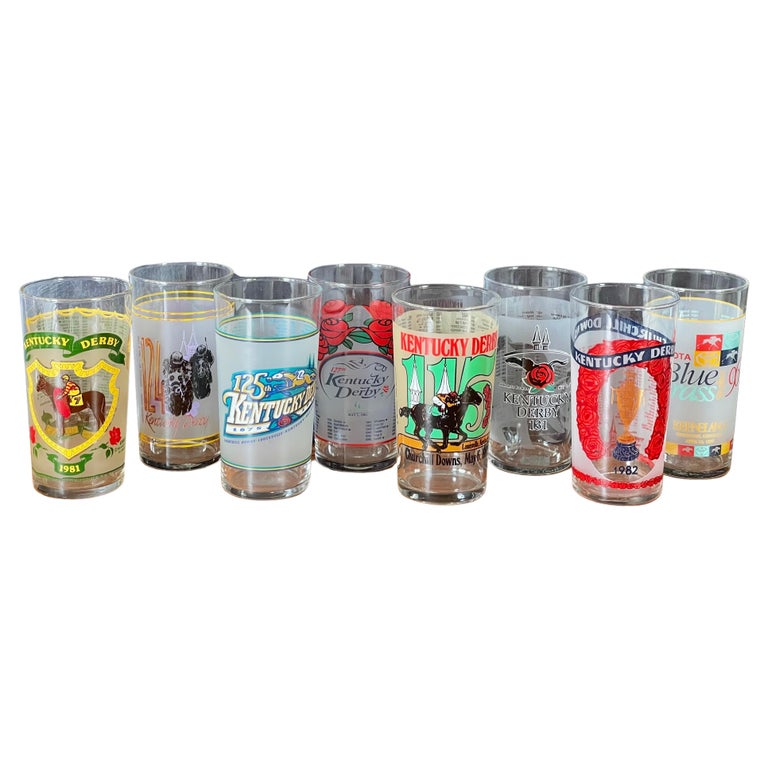 Set of Eight Kentucky Derby Official Mint Julep Glasses For Sale at