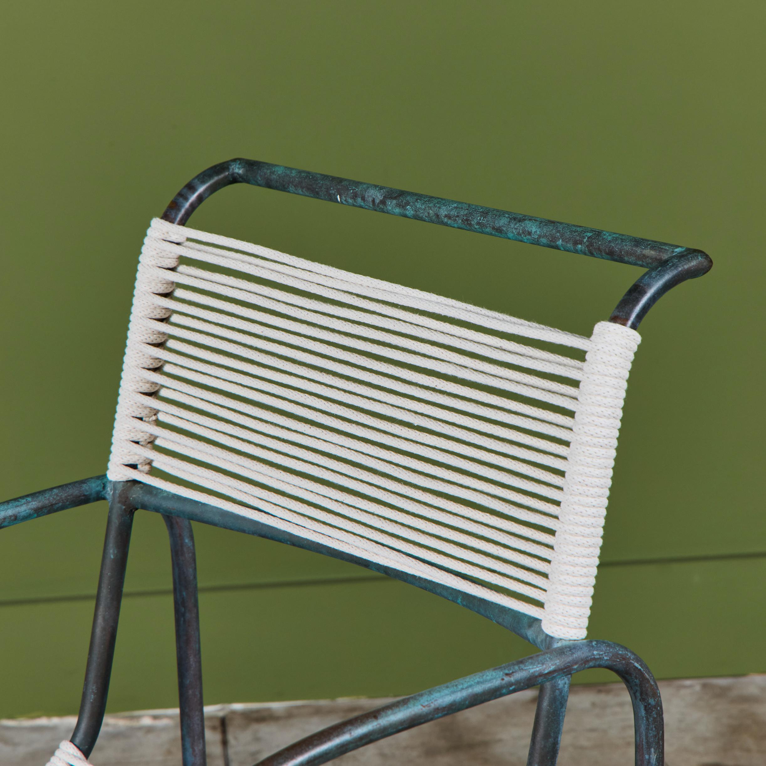 Set of Eight Kipp Stewart Bronze Patio Dining Armchairs for Terra For Sale 7