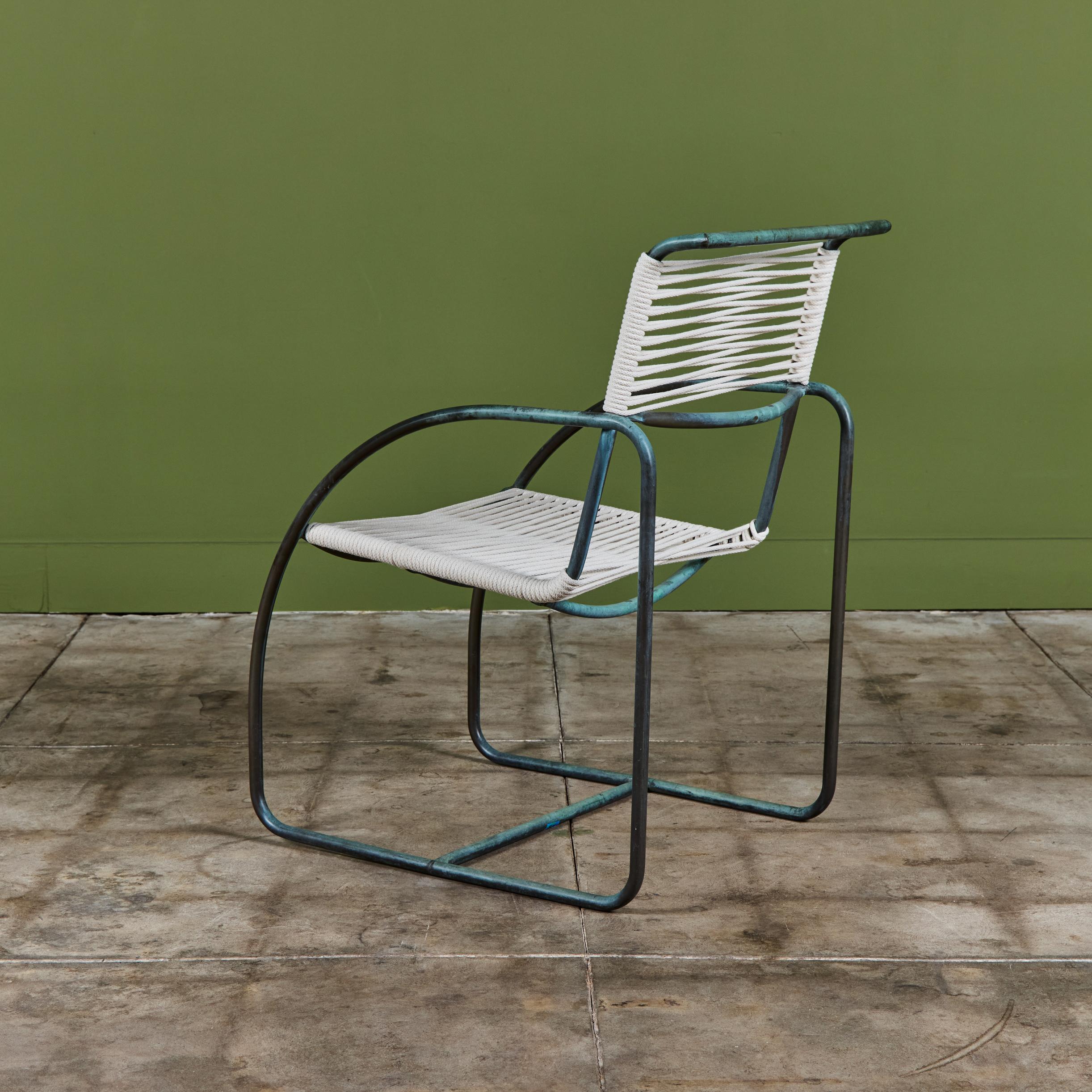 Set of Eight Kipp Stewart Bronze Patio Dining Armchairs for Terra For Sale 10