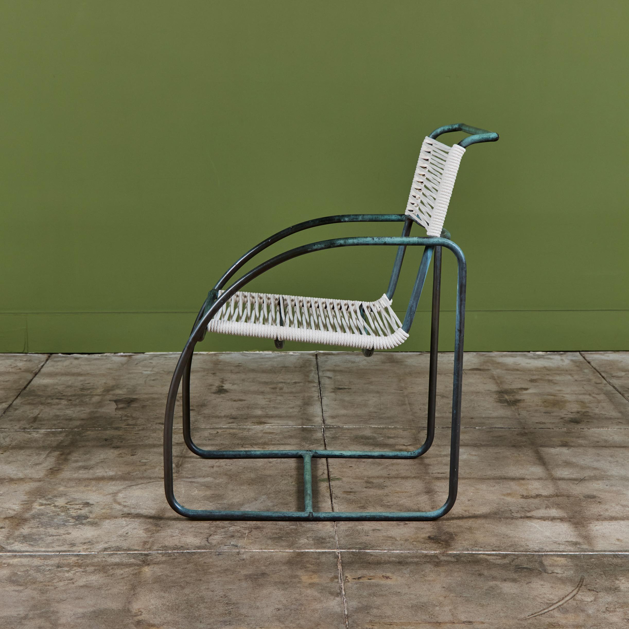 Set of Eight Kipp Stewart Bronze Patio Dining Armchairs for Terra For Sale 11