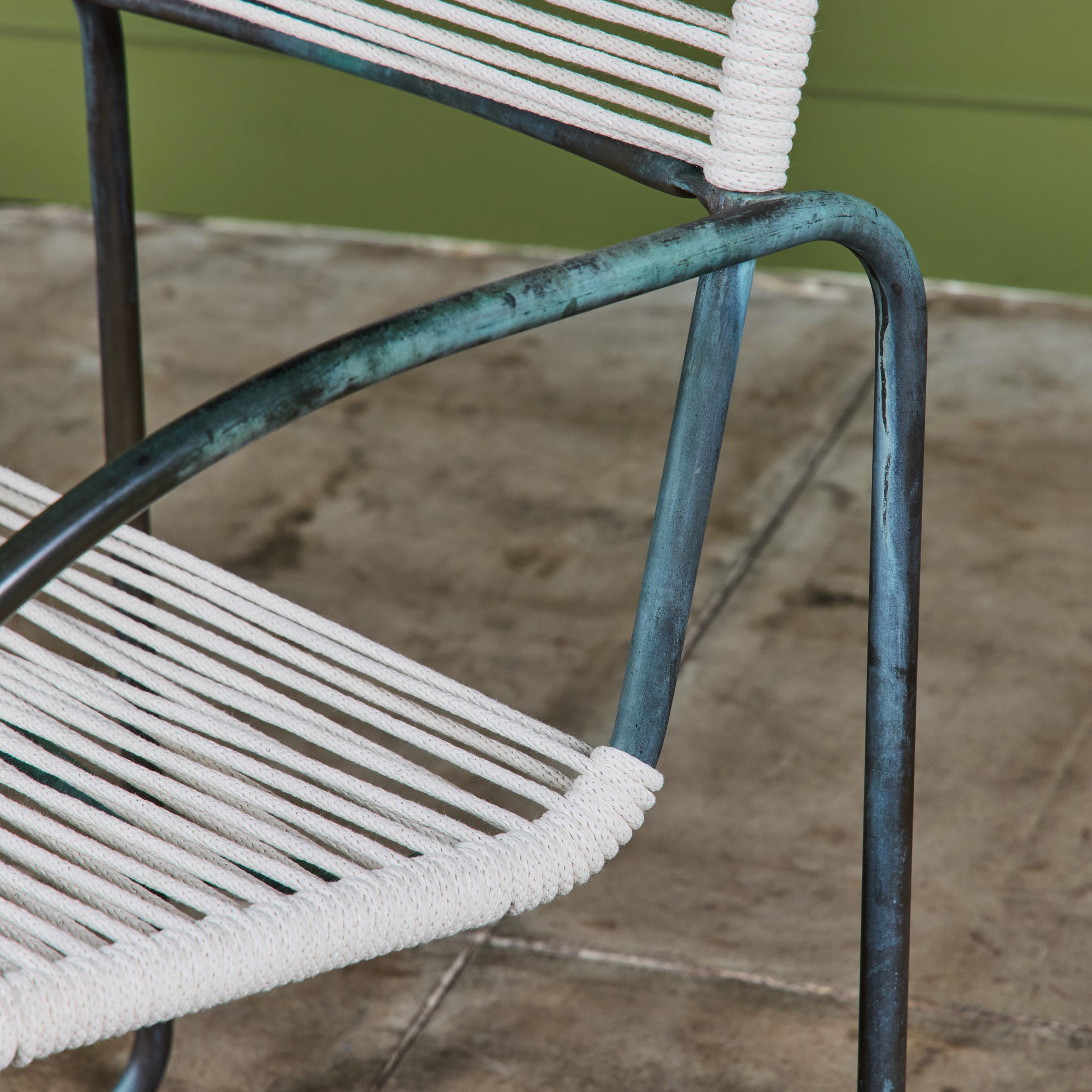Set of Eight Kipp Stewart Bronze Patio Dining Armchairs for Terra For Sale 14