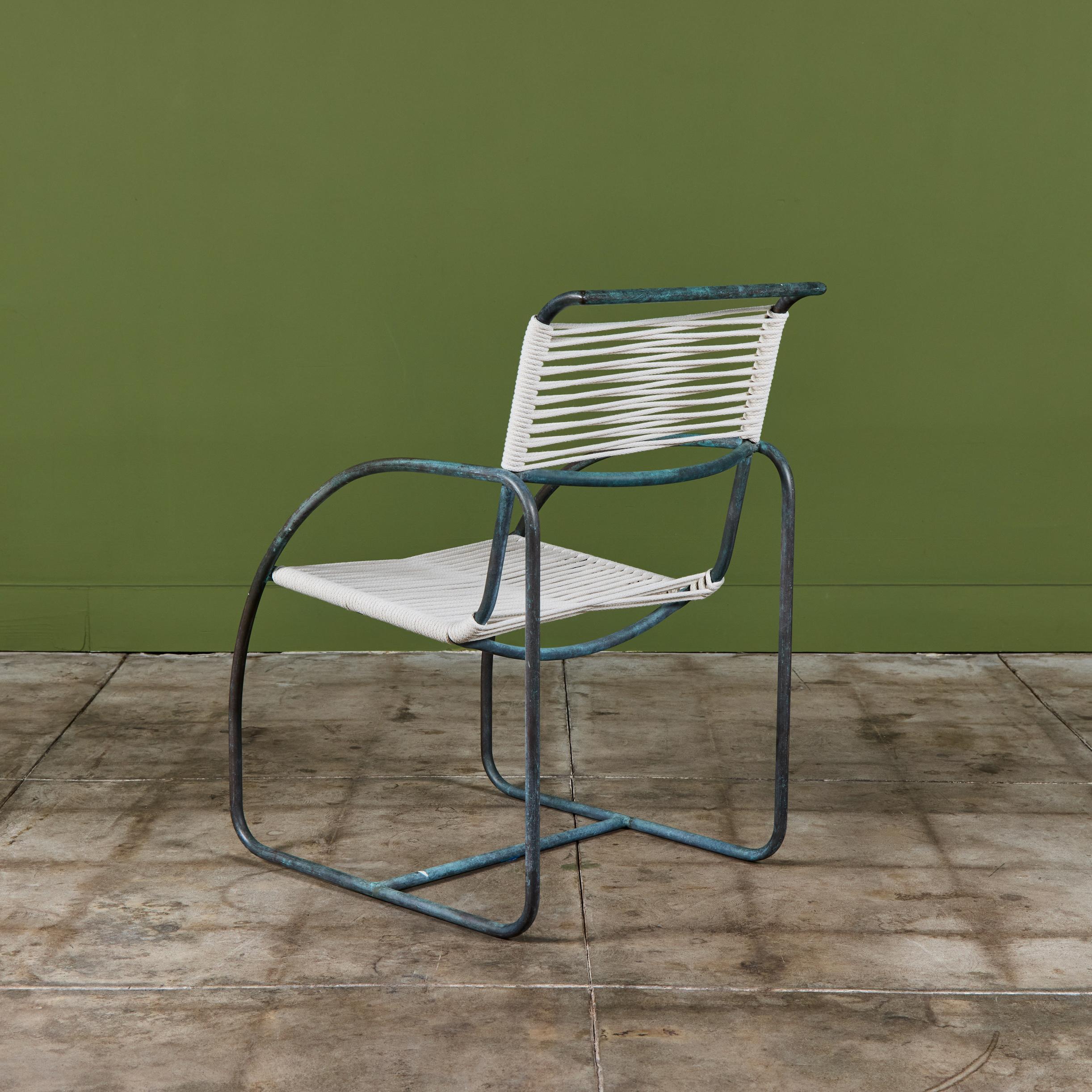 Set of Eight Kipp Stewart Bronze Patio Dining Armchairs for Terra For Sale 1