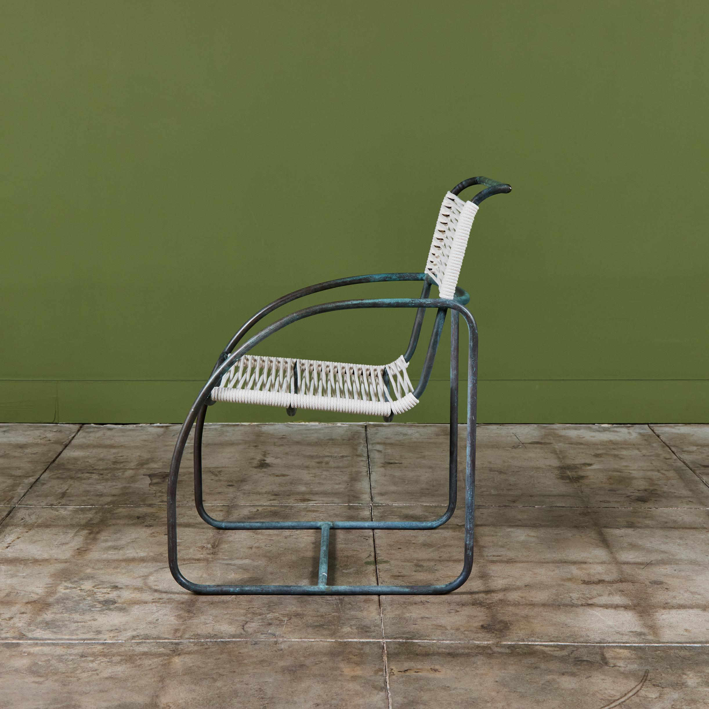 Set of Eight Kipp Stewart Bronze Patio Dining Armchairs for Terra For Sale 2