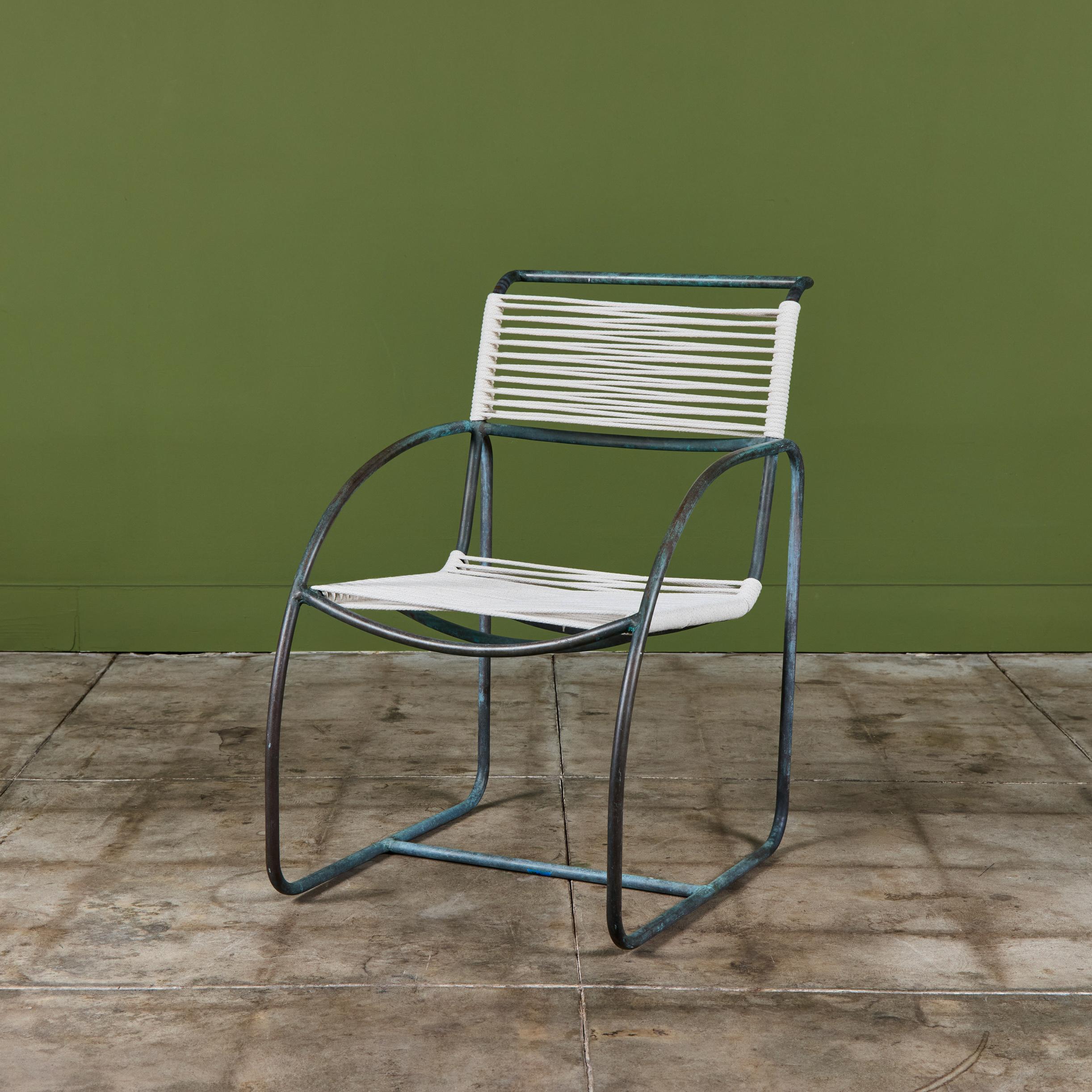 Set of Eight Kipp Stewart Bronze Patio Dining Armchairs for Terra For Sale 3
