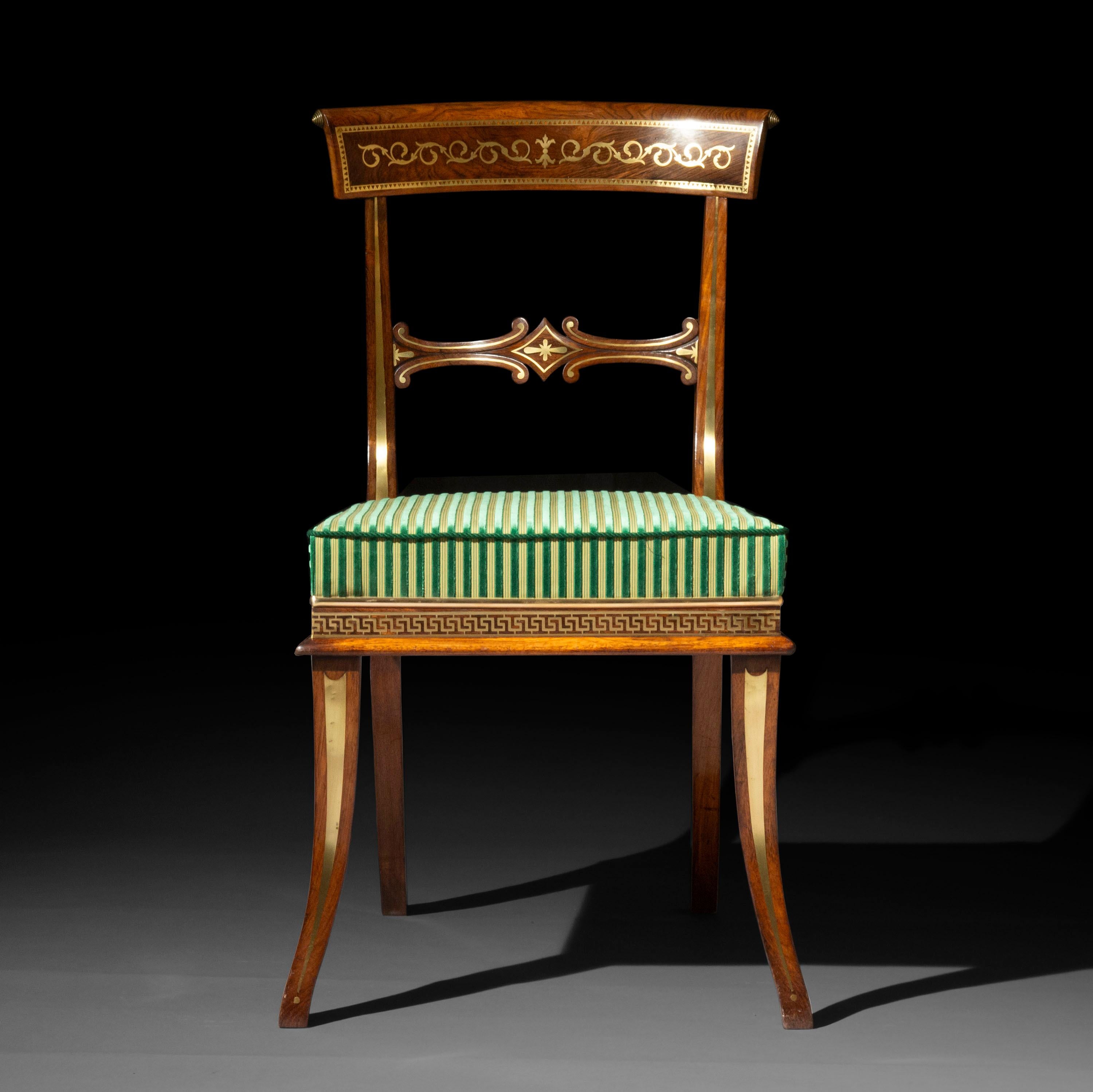 A Pair of Klismos Chairs, Attributed to George Oakley - Eight Chairs Available In Good Condition For Sale In London, GB